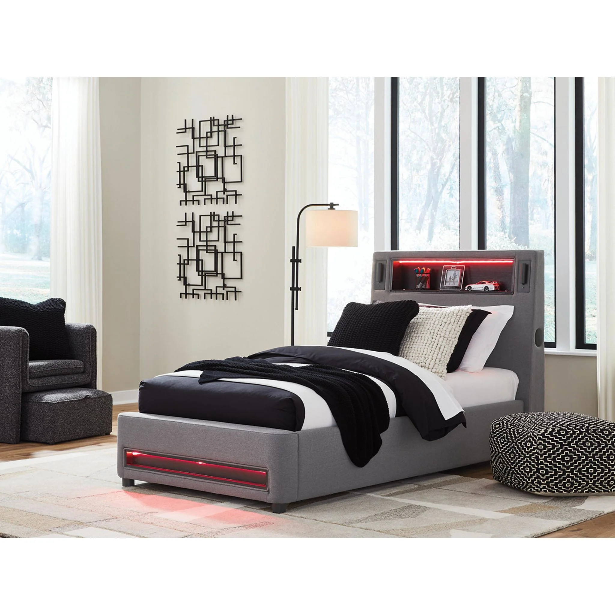 Verishaw Upholstered Bed - Gray - Image 9