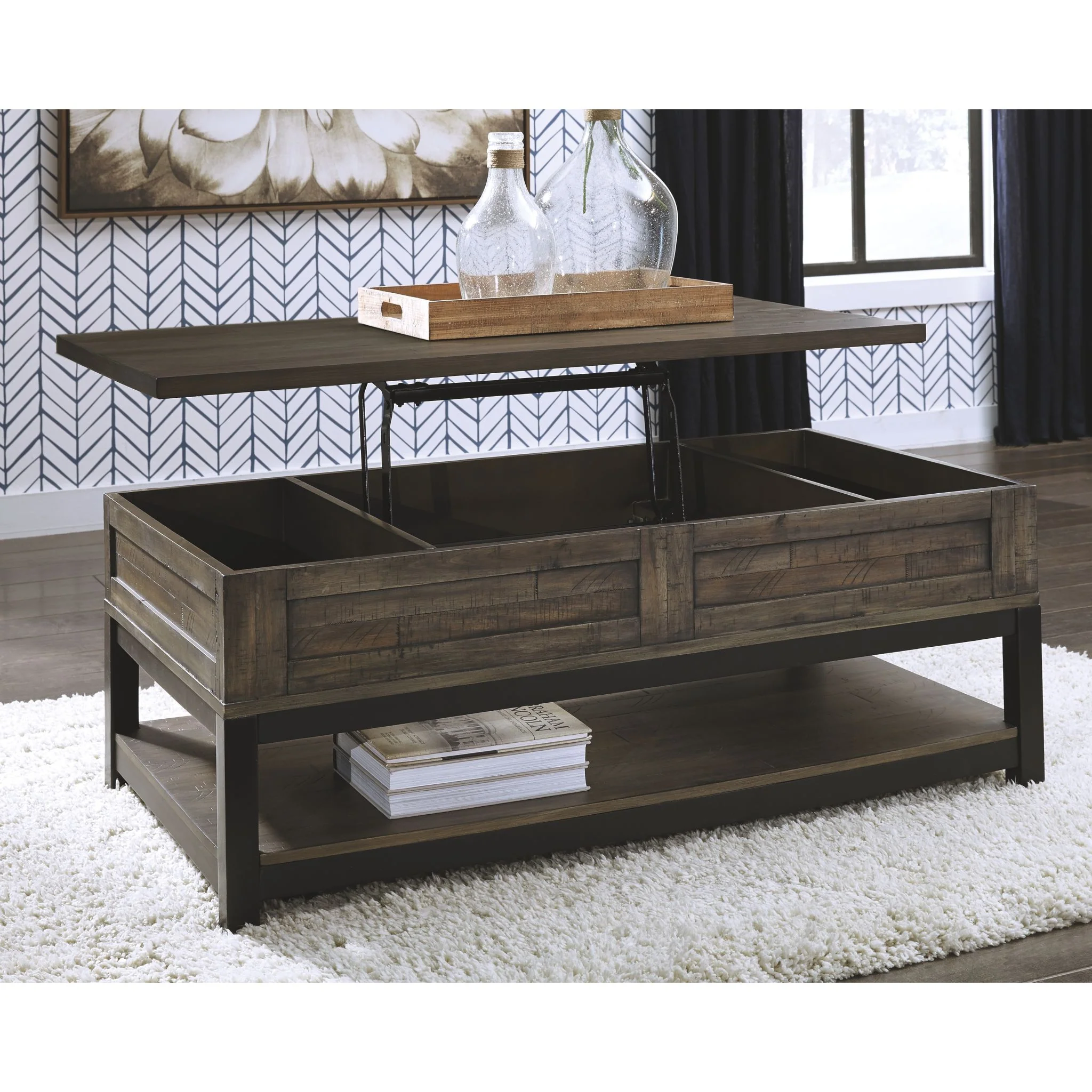 Villa Flora Coffee Table - Grayish Brown - Image 3