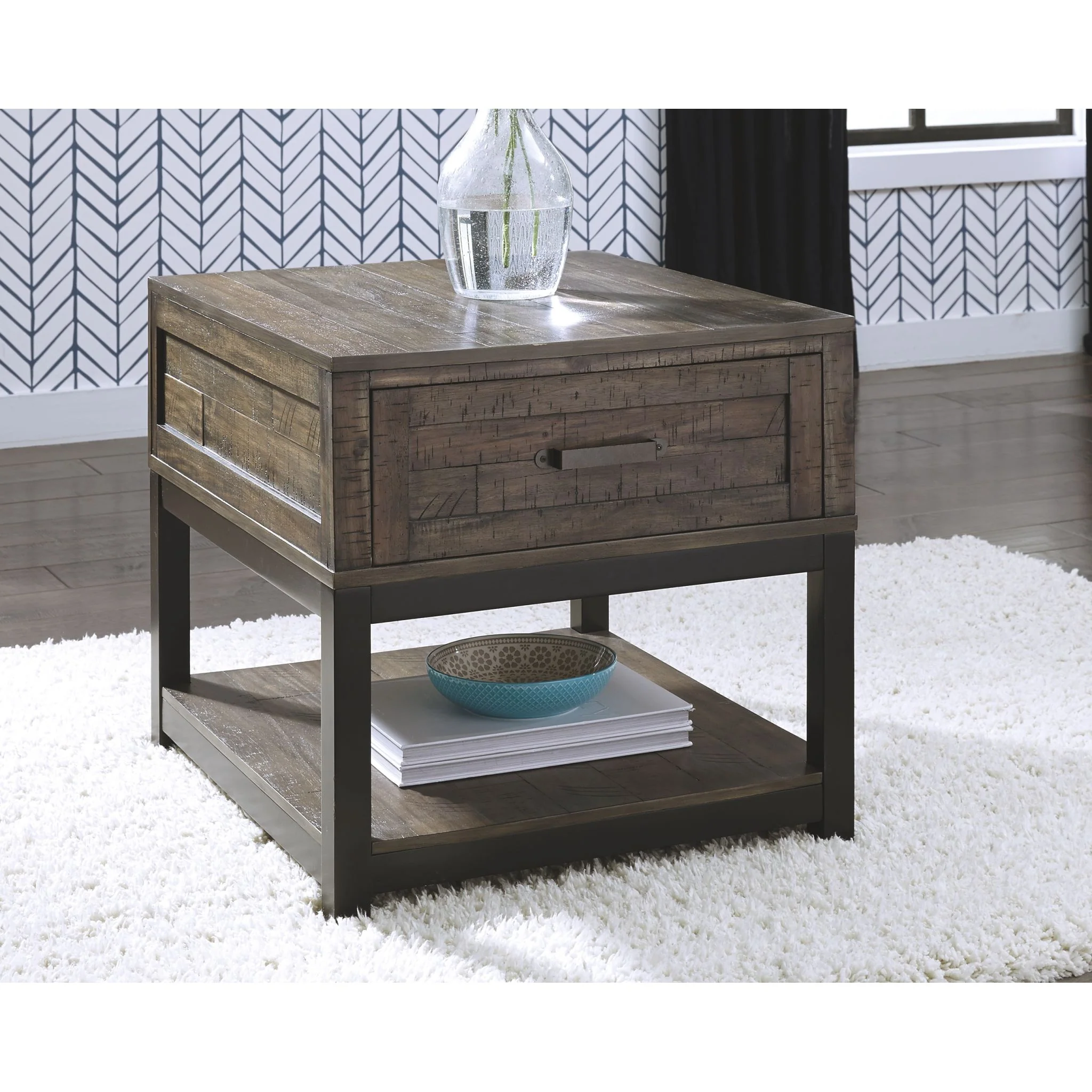 Villa Flora End Table - Grayish Brown - Image 2