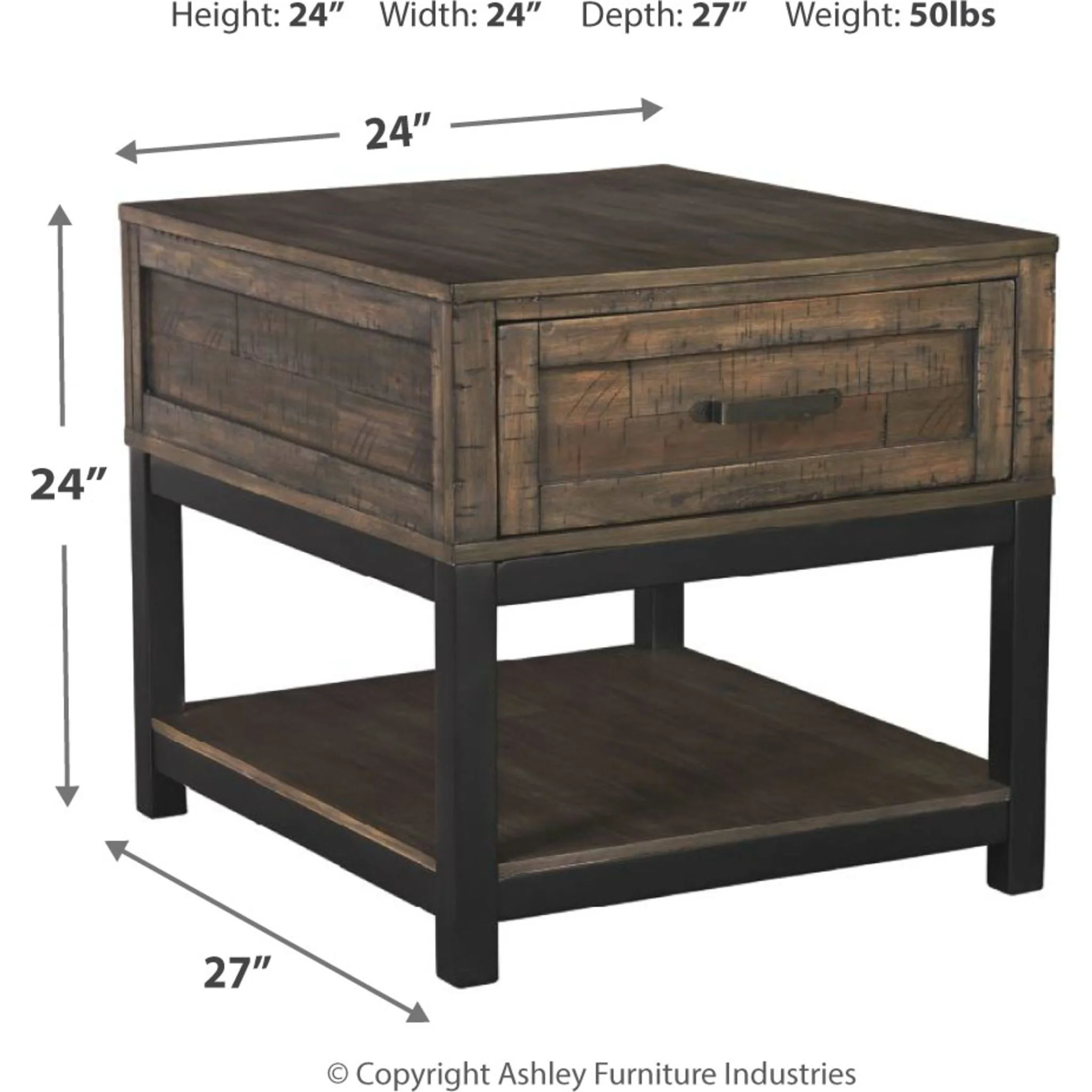 Villa Flora End Table - Grayish Brown - Image 4