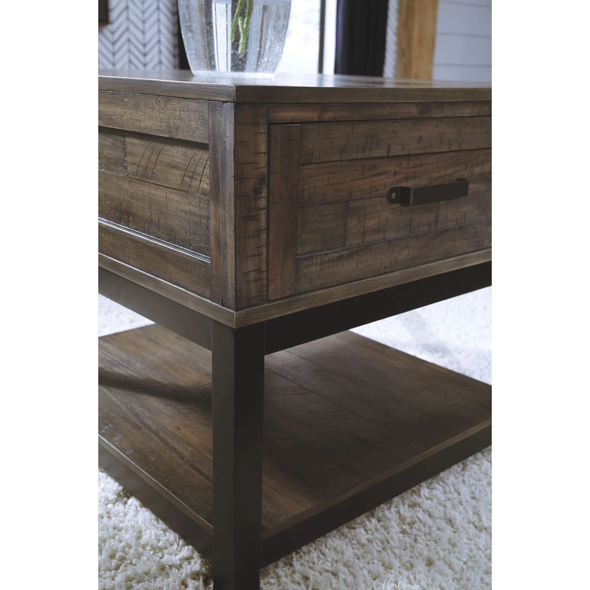 Villa Flora End Table - Grayish Brown - Image 5