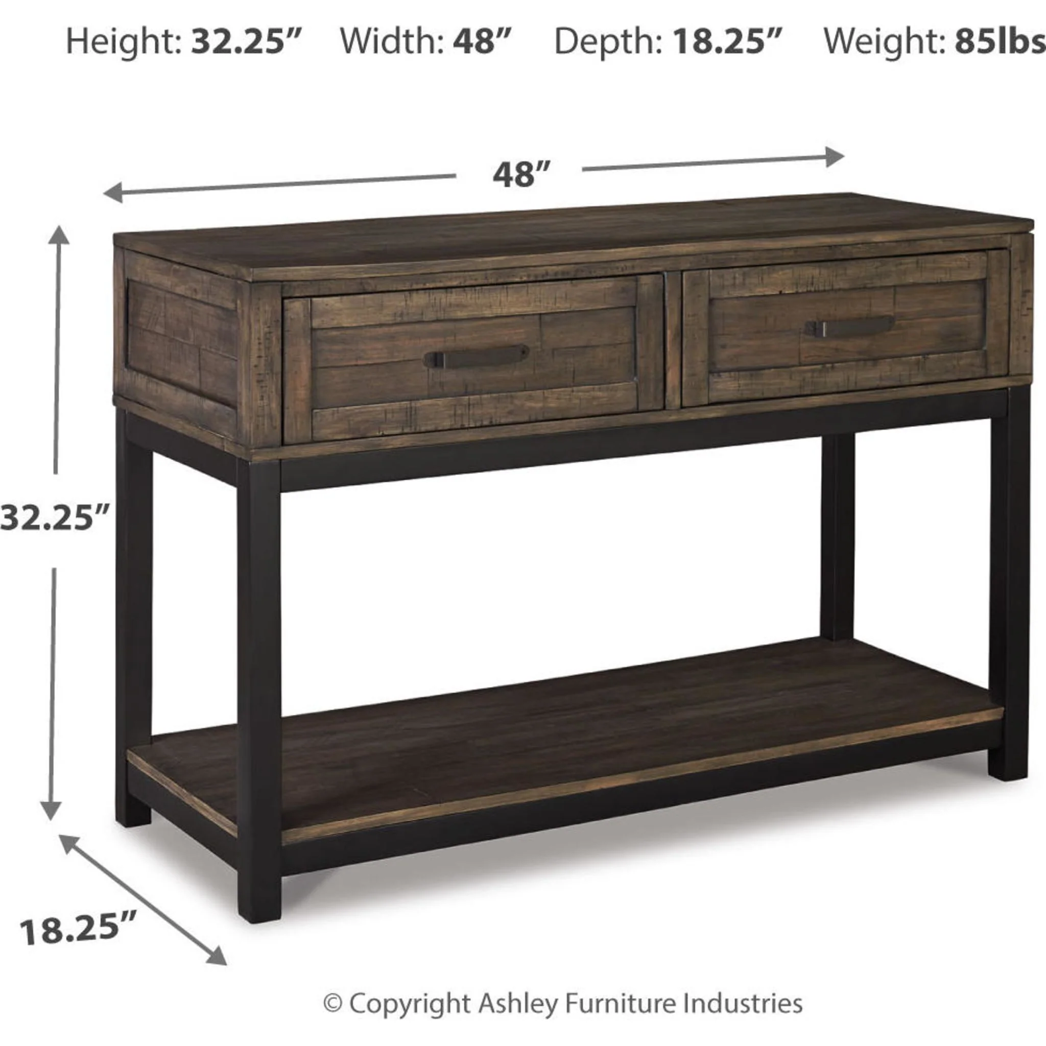 Villa Flora Sofa Table - Grayish Brown - Image 9