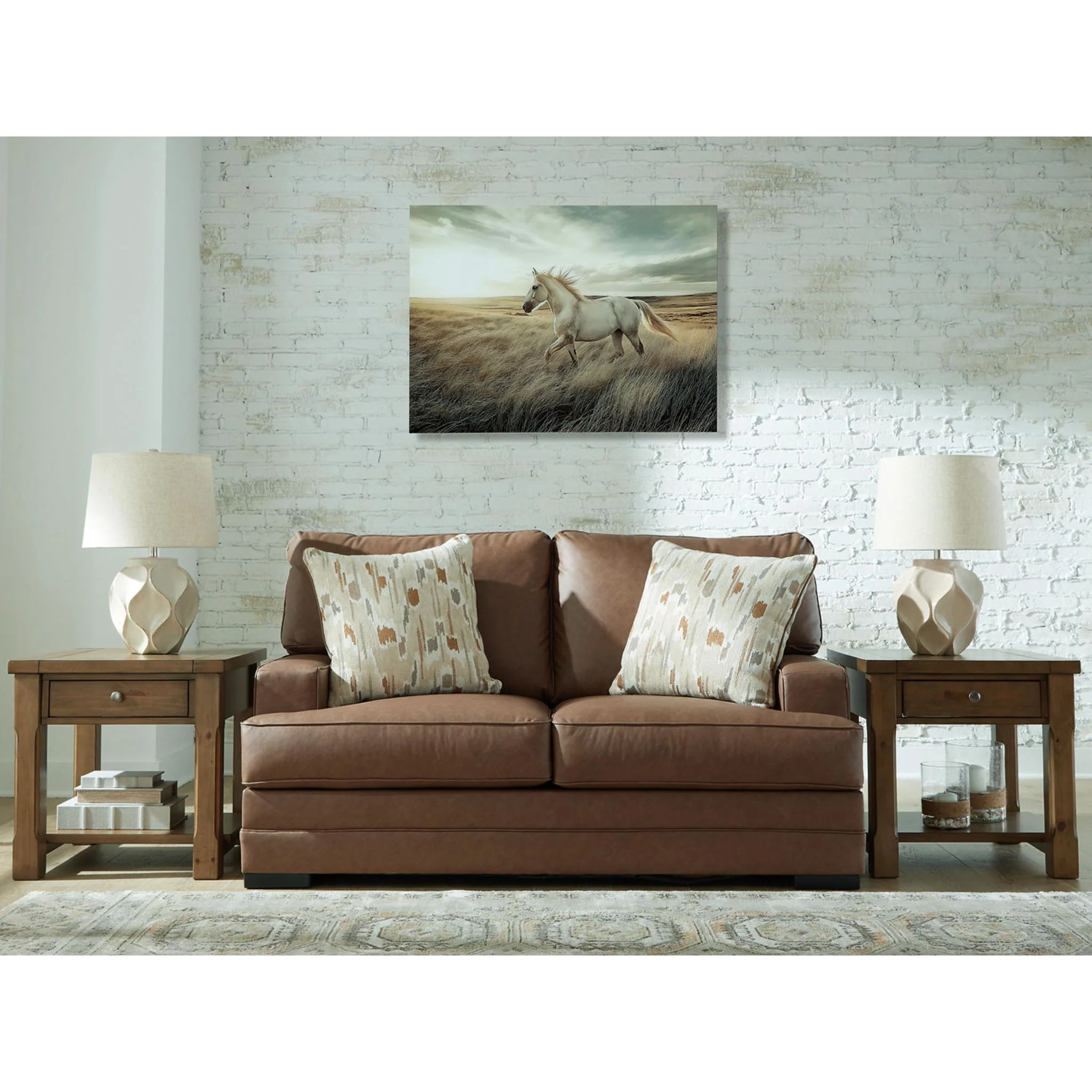 VillaCourt Loveseat - Caramel - Image 3