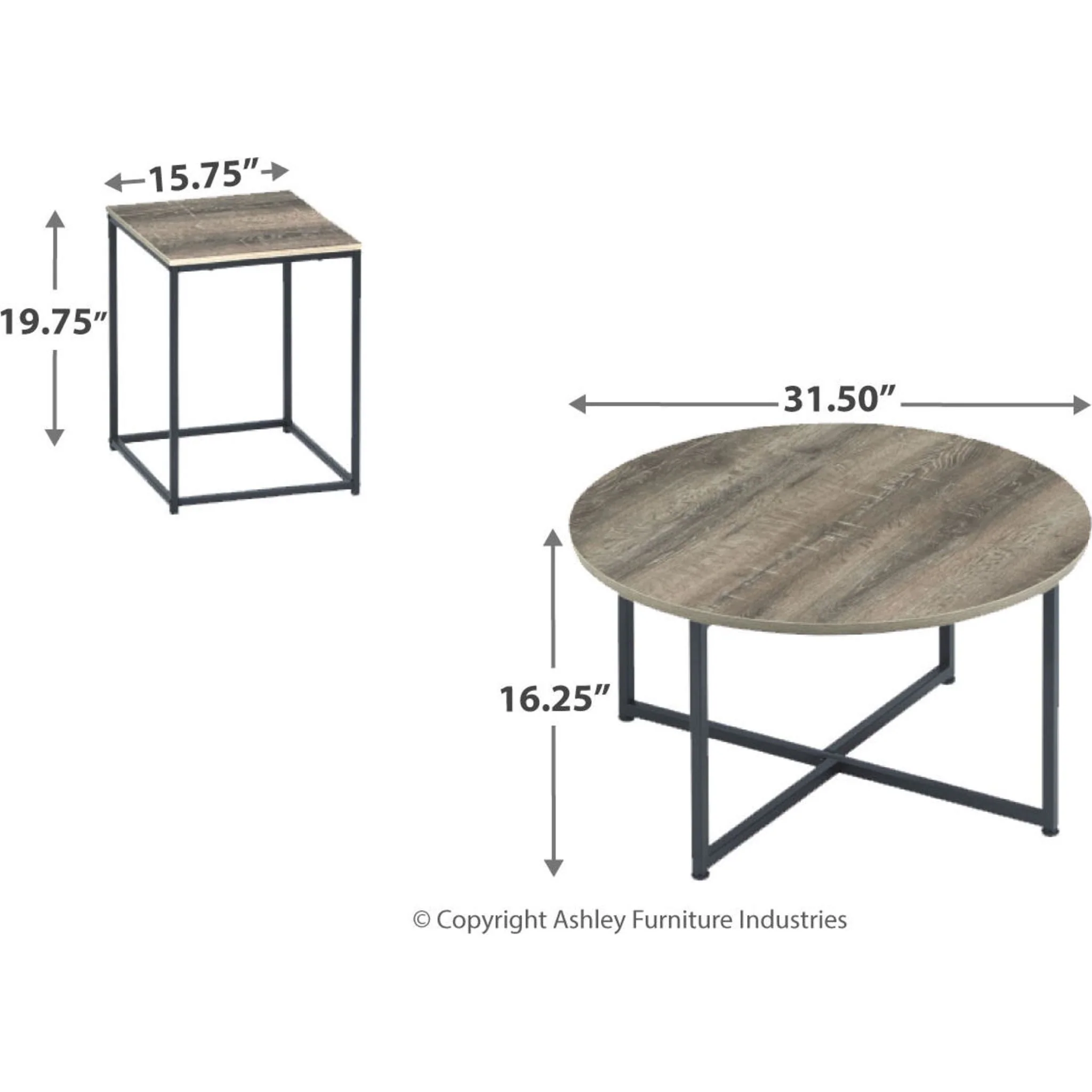 Wadeworth 3 Pack Tables - Two-tone - Image 9