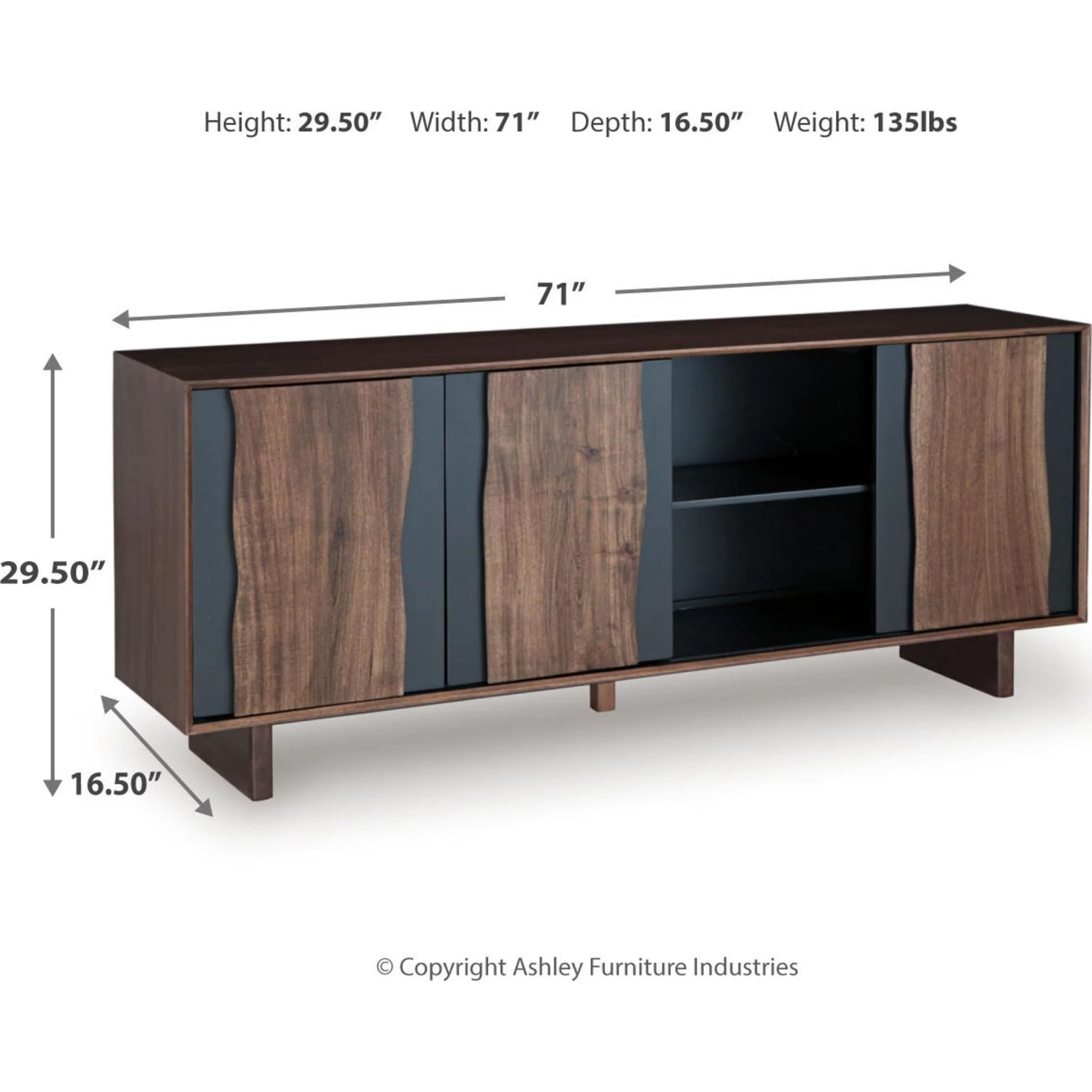 Welby Accent Cabinet - Brown/Charcoal - Image 3