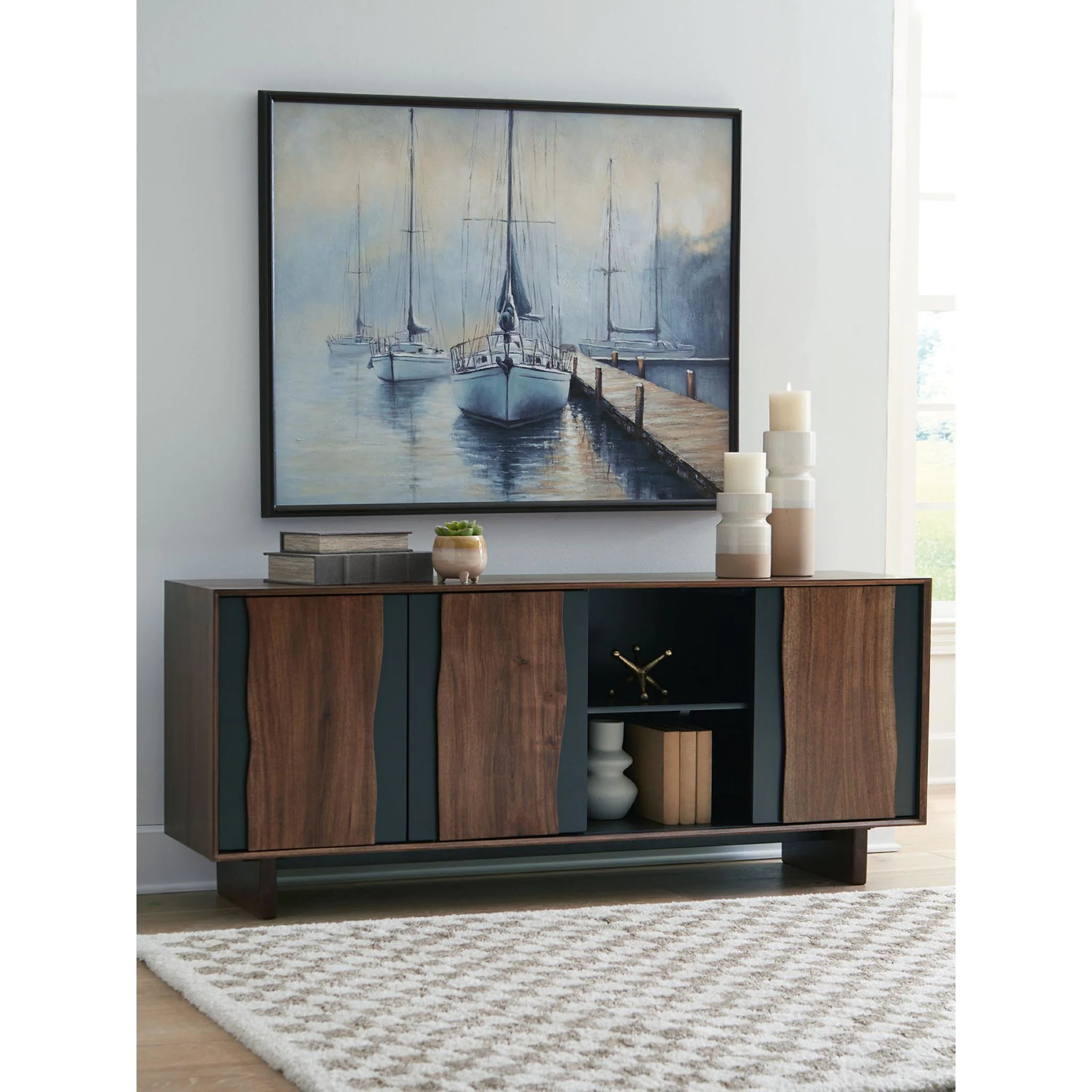 Welby Accent Cabinet - Brown/Charcoal - Image 4