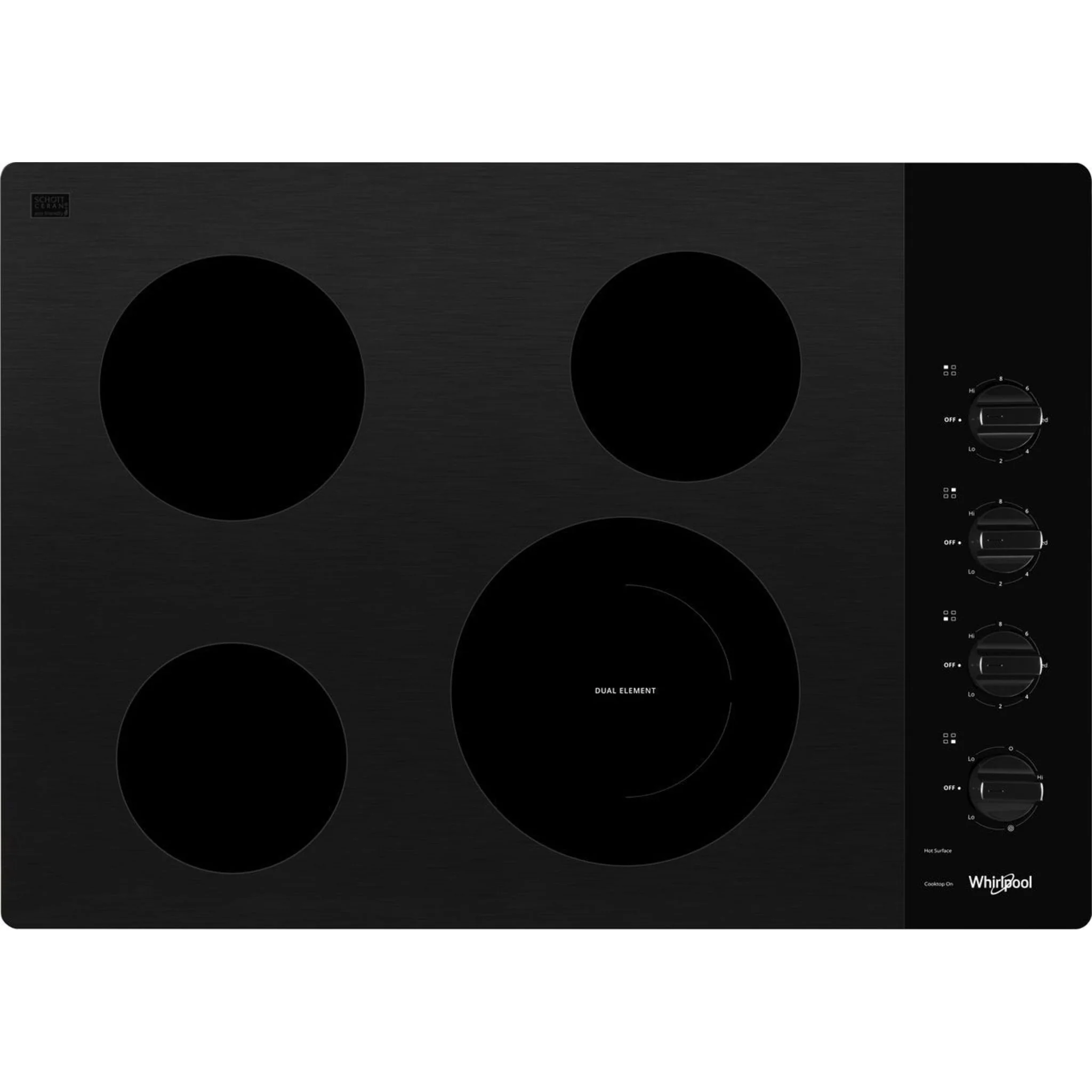 Whirlpool 24-inch Compact Electric Ceramic Glass Cooktop -Black (WCE55US4HB)