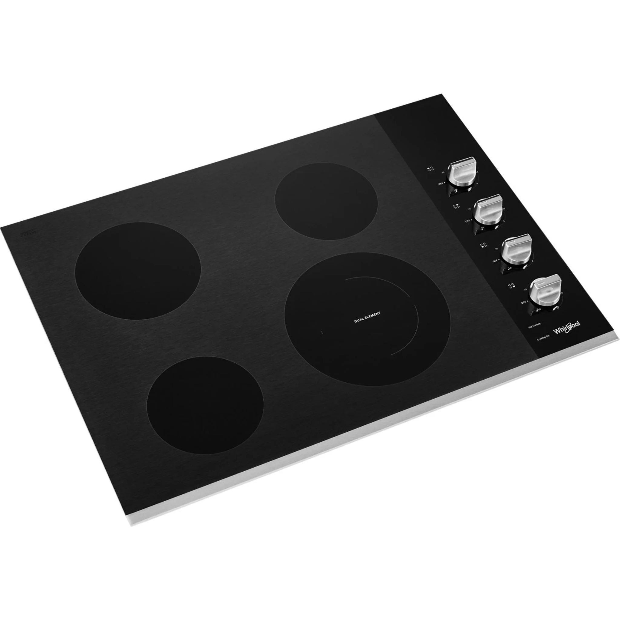 Whirlpool 30-inch Electric Ceramic Glass Cooktop with Dual Radiant Element -Stainless Steel (WCE55US0HS) - Image 7