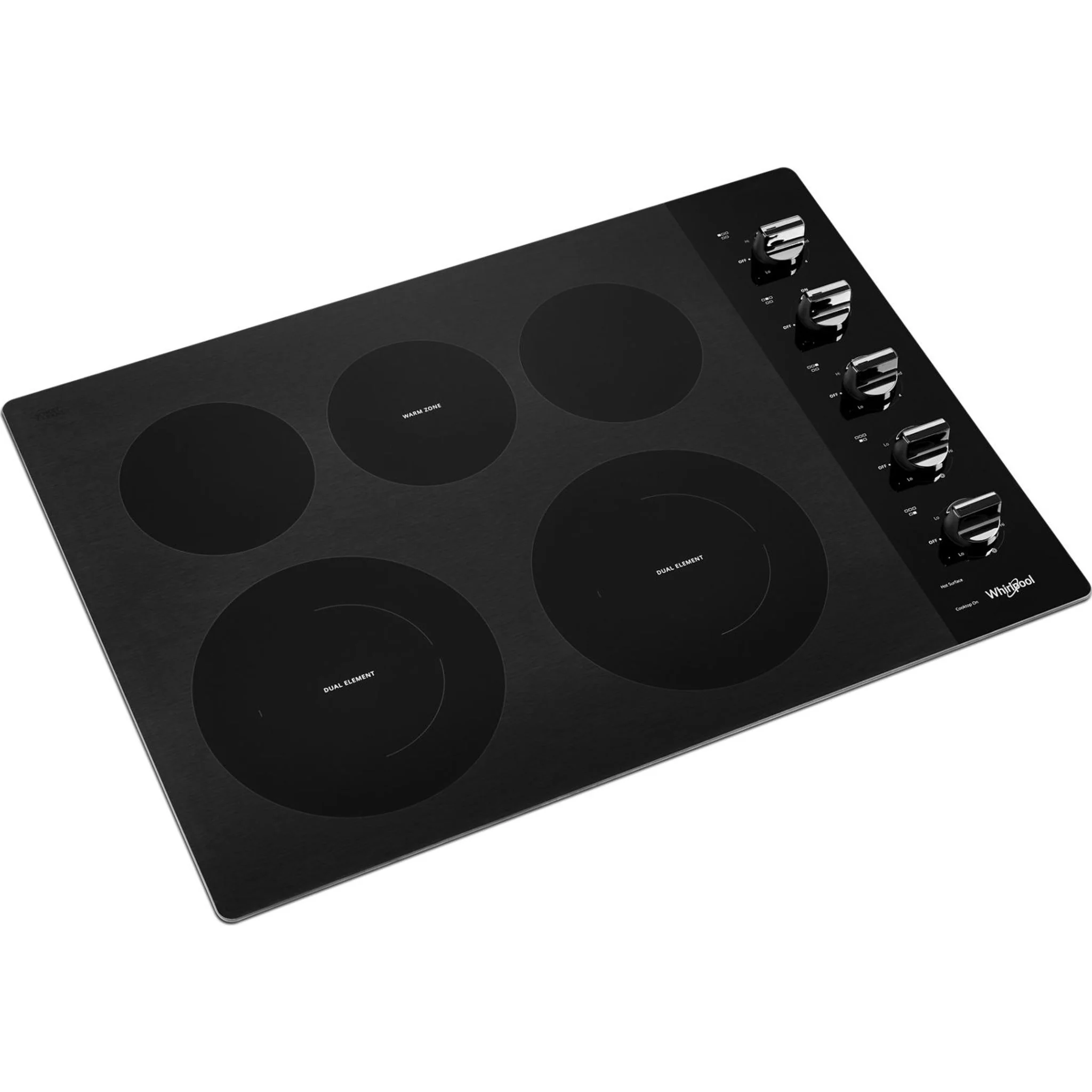 Whirlpool 30-inch Electric Ceramic Glass Cooktop with Two Dual Radiant Elements -Black (WCE77US0HB) - Image 4
