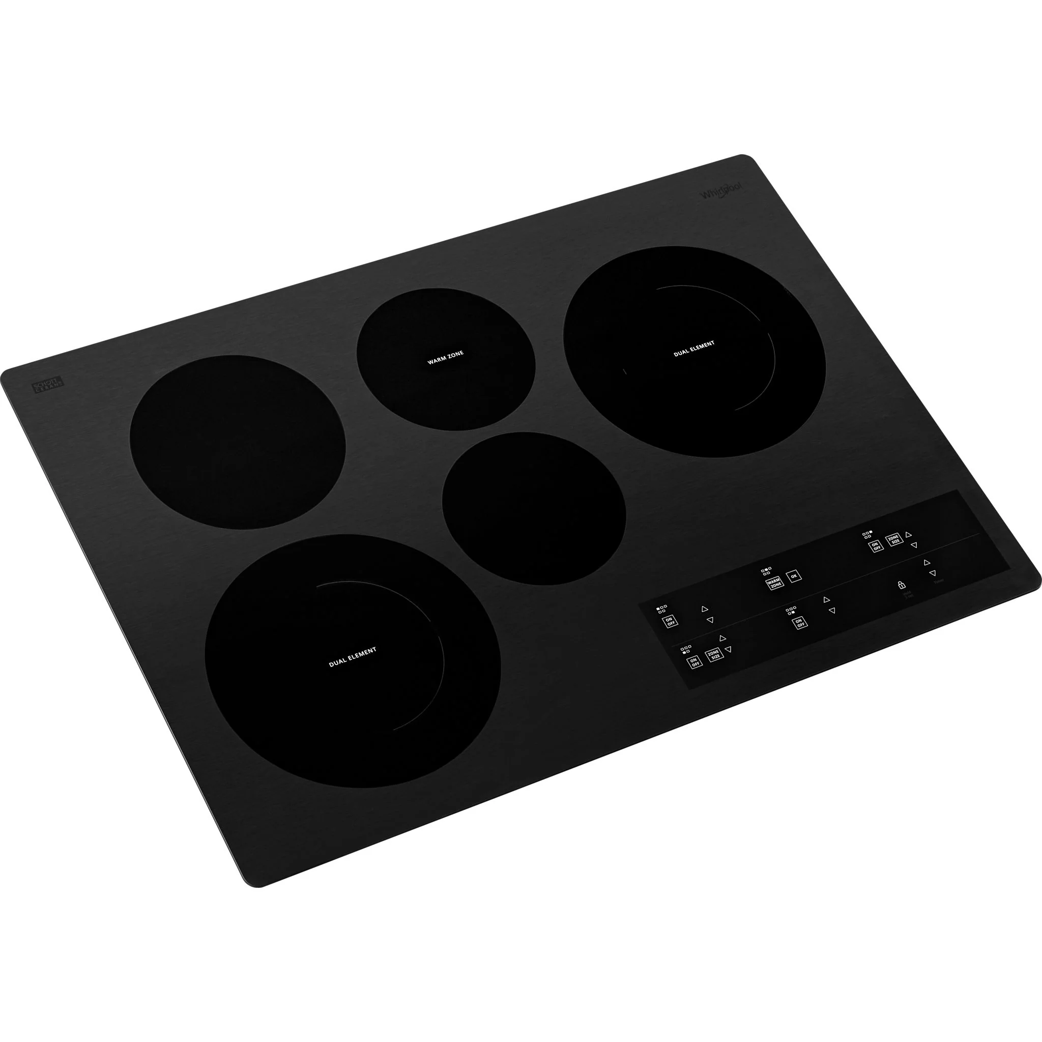 Whirlpool 30-inch Electric Ceramic Glass Cooktop with Two Dual Radiant Elements -Black (WCE97US0KB) - Image 2