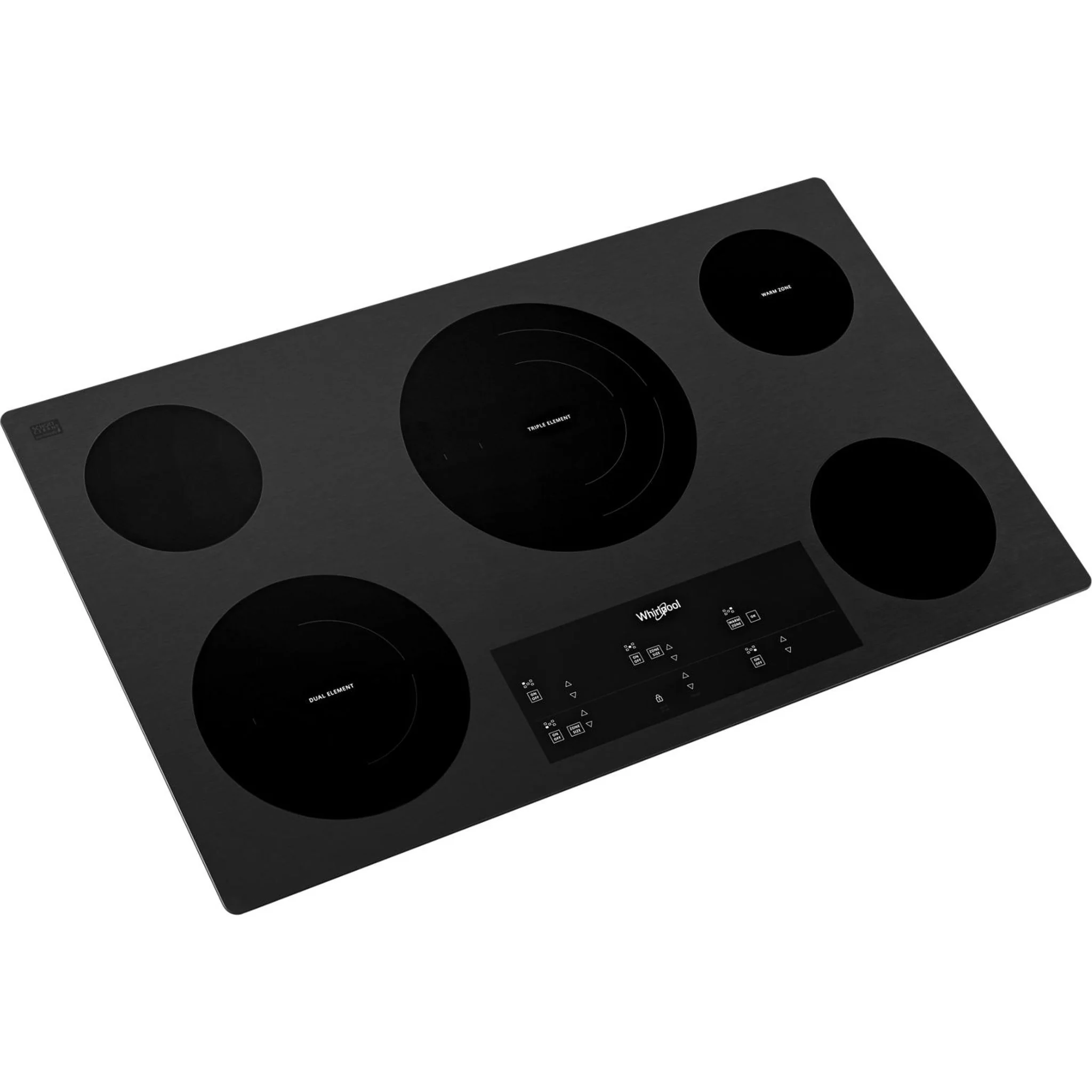 Whirlpool 30-inch Electric Ceramic Glass Cooktop with Two Dual Radiant Elements -Stainless Steel (WCE97US0KS) - Image 4