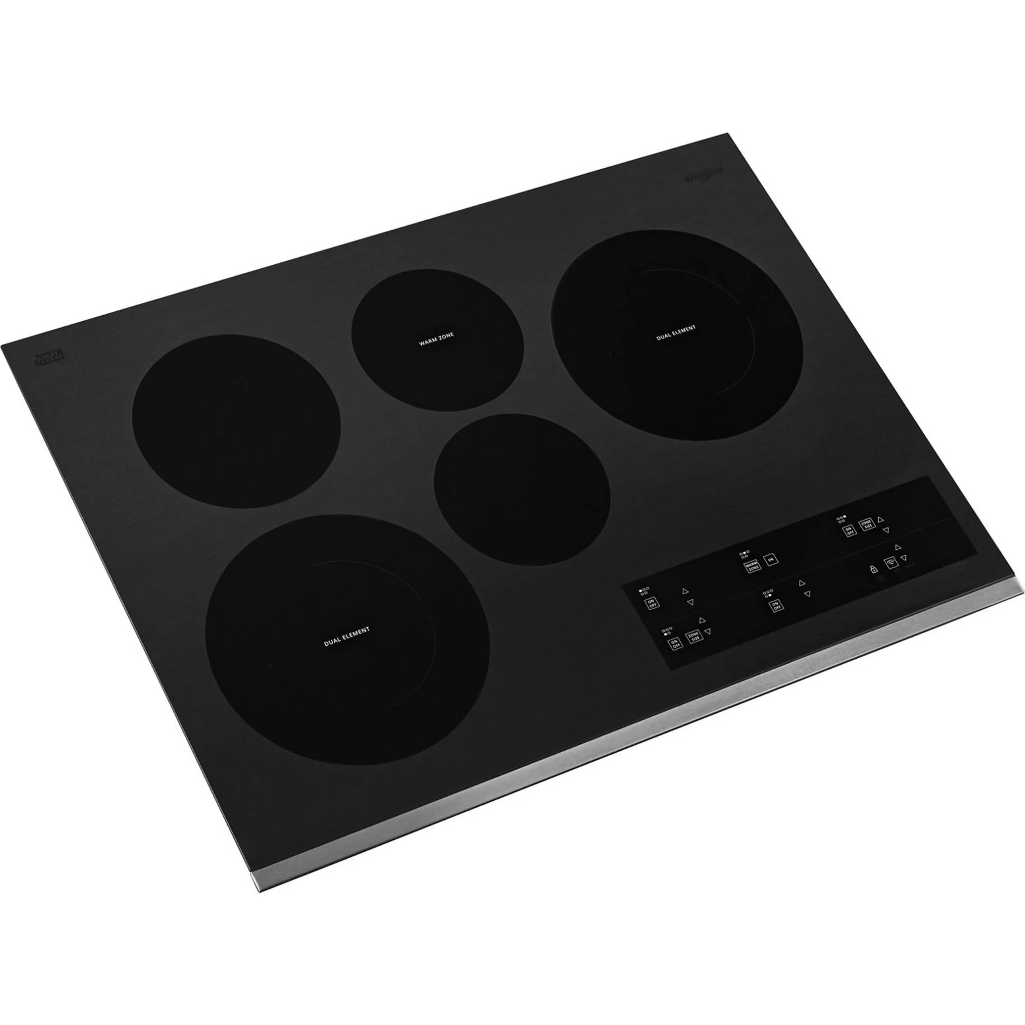 Whirlpool 30-inch Electric Ceramic Glass Cooktop with Two Dual Radiant Elements -Stainless Steel (WCE97US0KS) - Image 6
