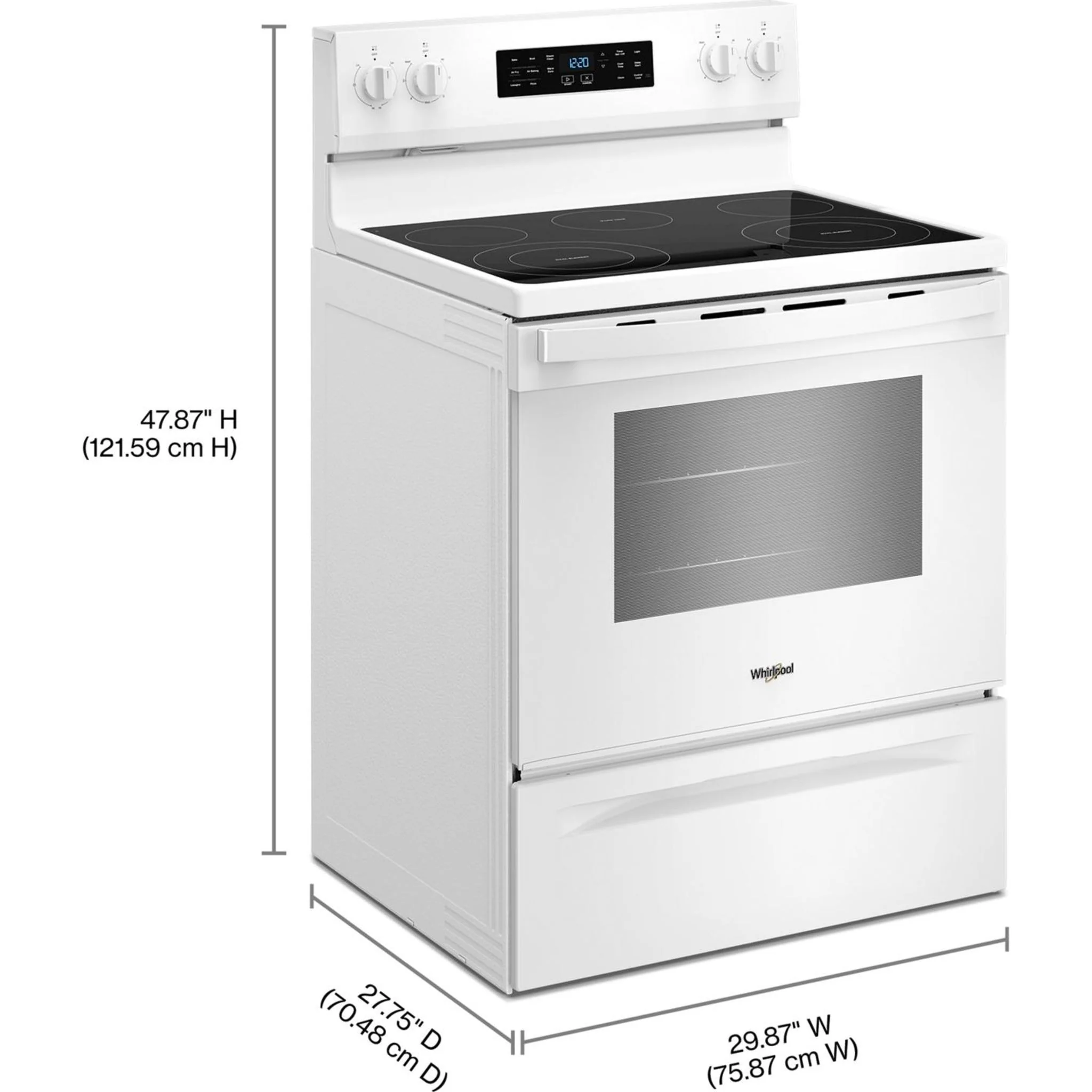 Whirlpool 30-inch Electric Range with Air Cooking Technology -White (YWFES4530SW) - Image 21