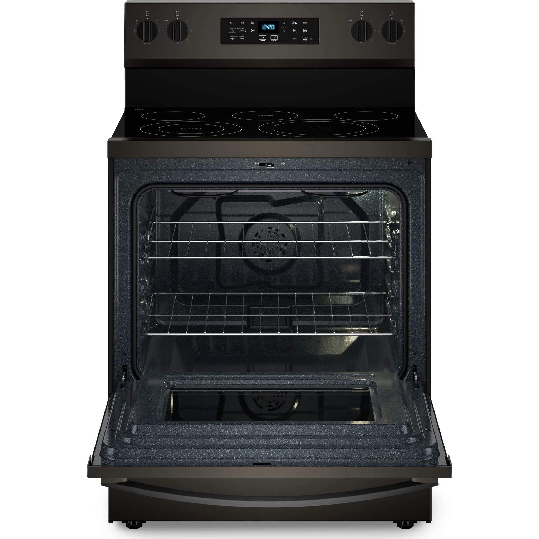 Whirlpool 30-Inch ENERGY STAR Electric Range with Air Cooking Technology, No Preheat Air Fry & Self Clean - Black Stainless Steel (YWFES5030RV) - Image 4