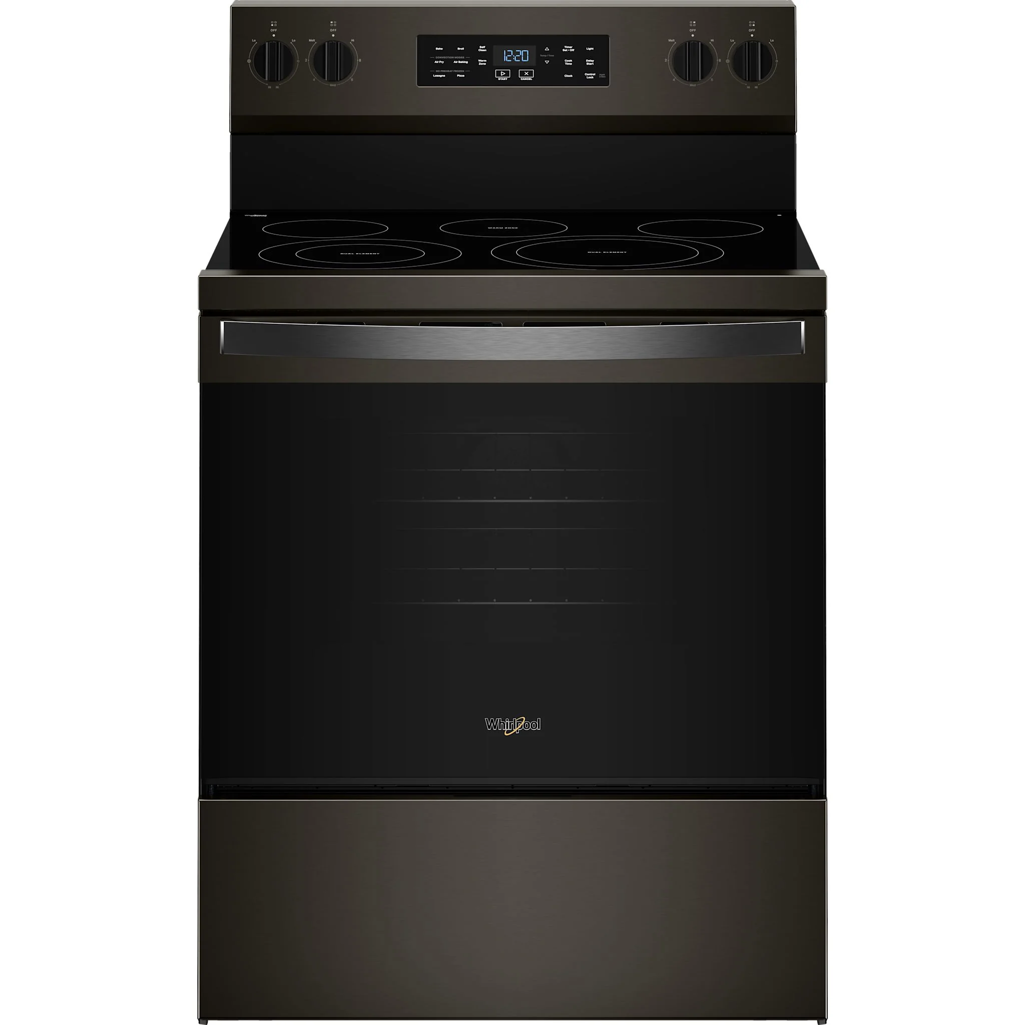 Whirlpool 30-inch Electric Range with Air Cooking Technology -Black-on-Stainless (YWFES5730SV)