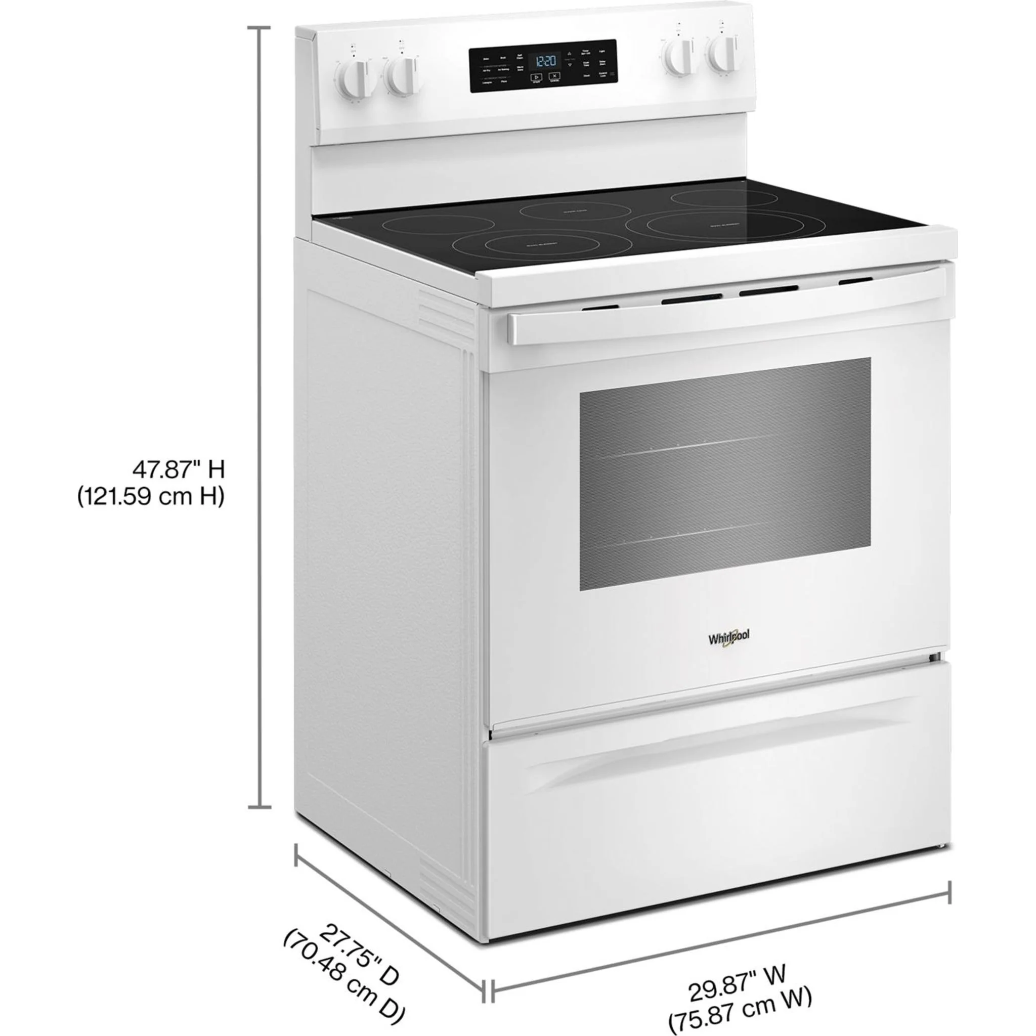 Whirlpool 30-inch Electric Range with Air Cooking Technology -White (YWFES5730SW) - Image 11