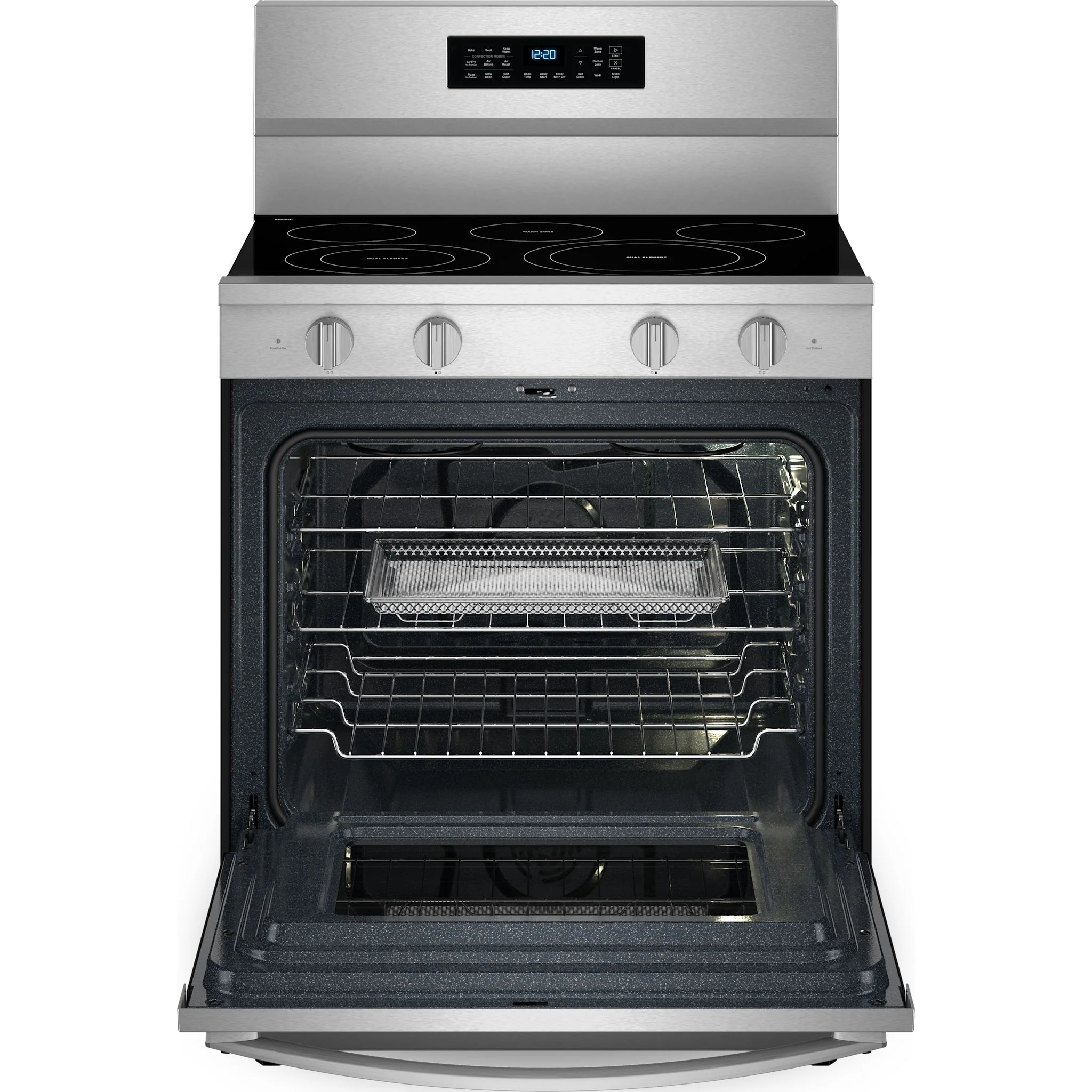 Whirlpool 30-Inch Electric Range with Air Cooking Technology and No Preheat Air Fry -Fingerprint Resistant Stainless Steel (YWFES7030SZ) - Image 3
