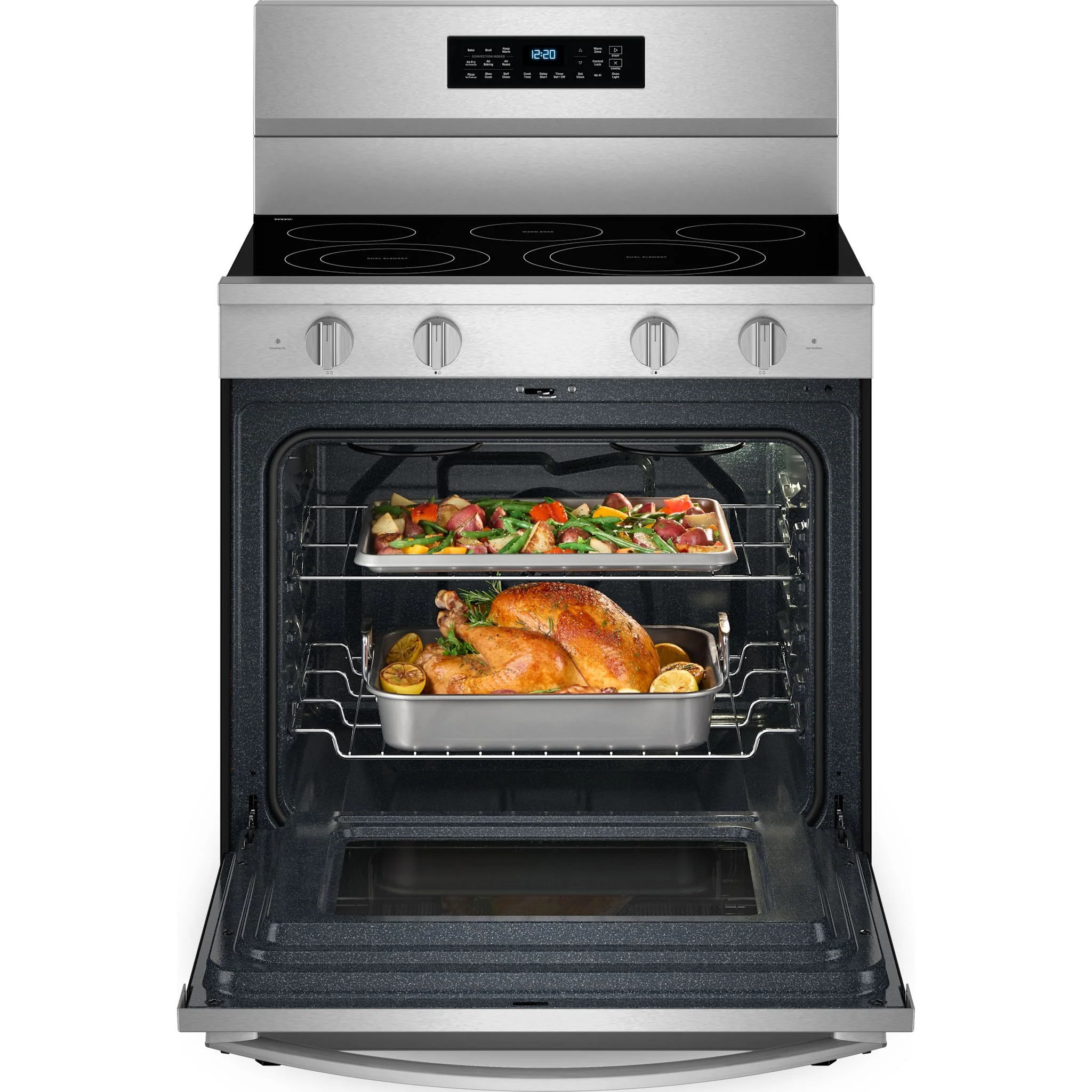 Whirlpool 30-Inch Electric Range with Air Cooking Technology and No Preheat Air Fry -Fingerprint Resistant Stainless Steel (YWFES7030SZ) - Image 5