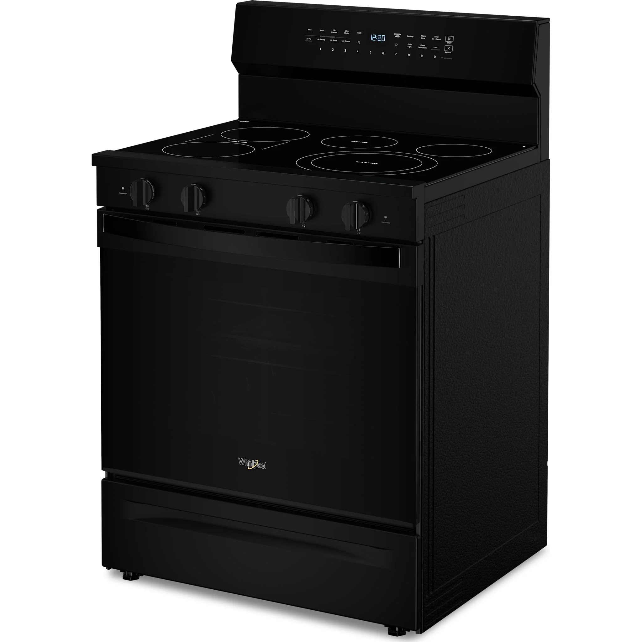 Whirlpool 30-Inch Smart Electric Range with Air Fry, High Speed Preheat, WipeClean Coating & Steam/Self Clean - Black (YWFES7530RB) - Image 2