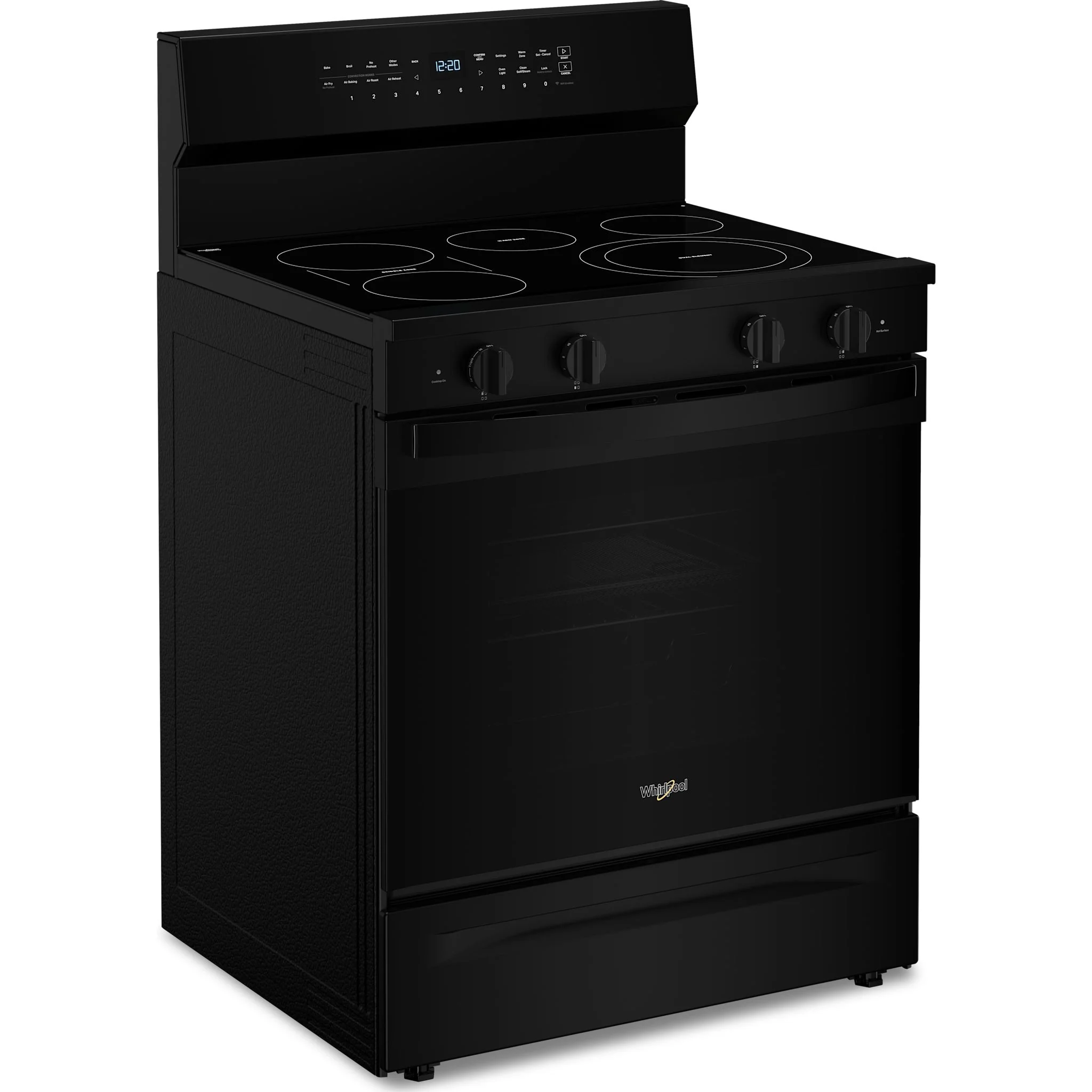 Whirlpool 30-Inch Smart Electric Range with Air Fry, High Speed Preheat, WipeClean Coating & Steam/Self Clean - Black (YWFES7530RB) - Image 3