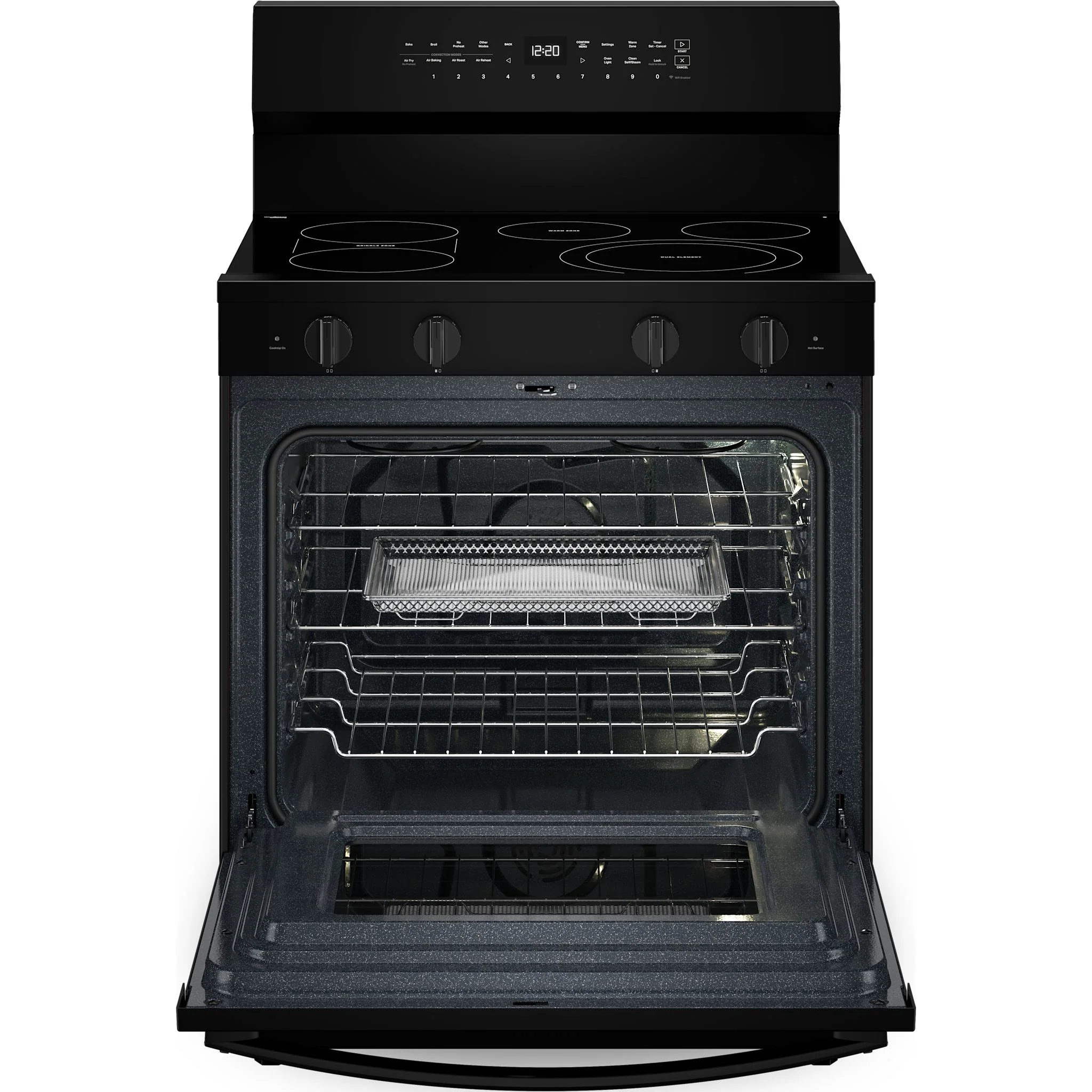 Whirlpool 30-Inch Smart Electric Range with Air Fry, High Speed Preheat, WipeClean Coating & Steam/Self Clean - Black (YWFES7530RB) - Image 4