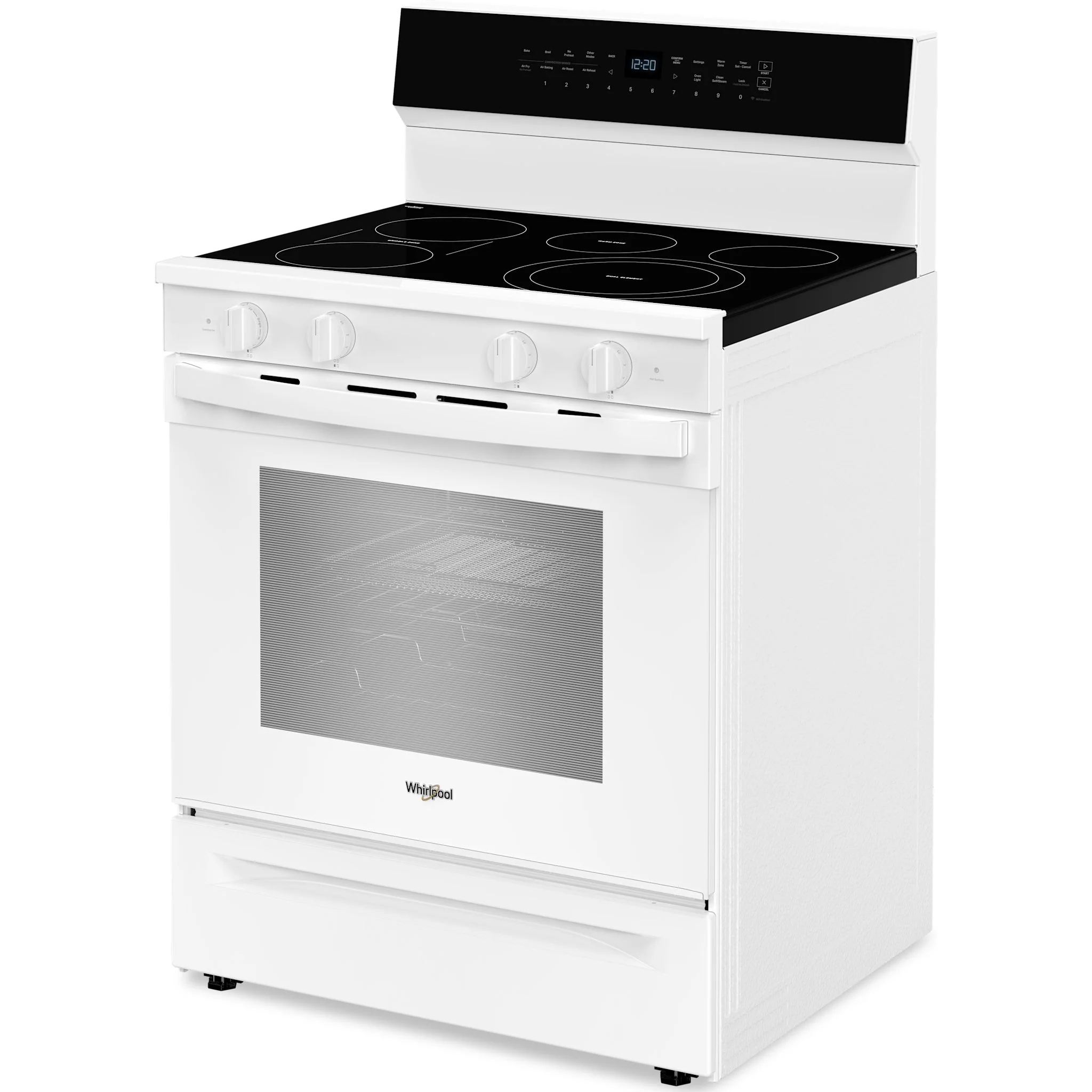 Whirlpool 30-Inch Smart Electric Range with Air Cooking, WipeClean Coating, Steam/Self Clean & Rapid Preheat - White (YWFES7530RW) - Image 2