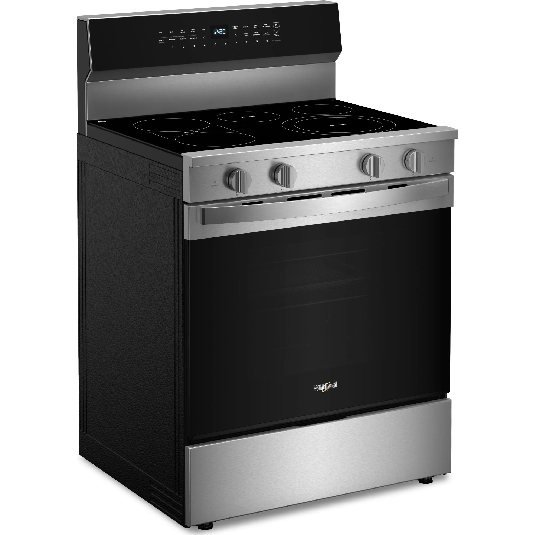 Whirlpool 30-Inch Smart Electric Range with Air Cooking, WipeClean Coating & Steam/Self Clean - Fingerprint Resistant Stainless Steel (YWFES7530RZ) - Image 2
