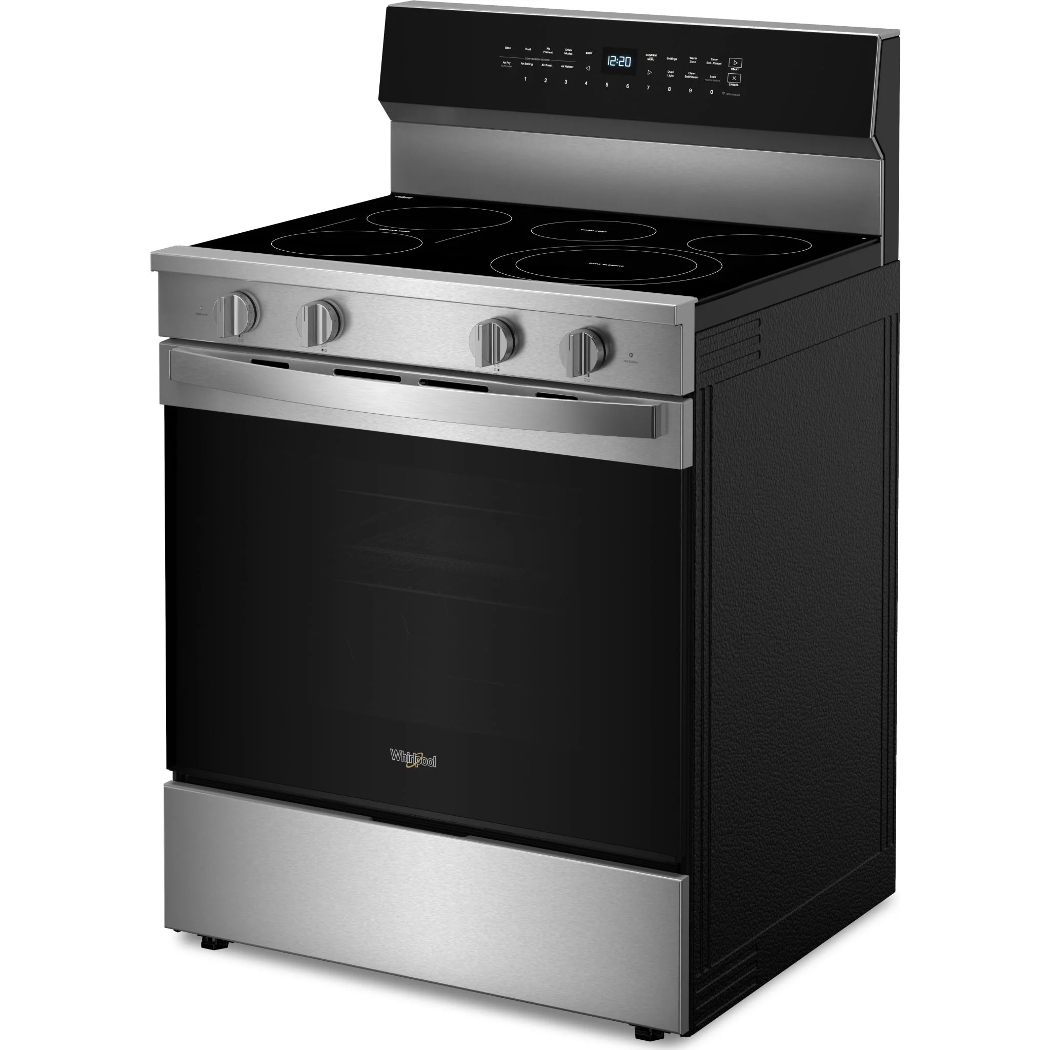 Whirlpool 30-Inch Smart Electric Range with Air Cooking, WipeClean Coating & Steam/Self Clean - Fingerprint Resistant Stainless Steel (YWFES7530RZ) - Image 3