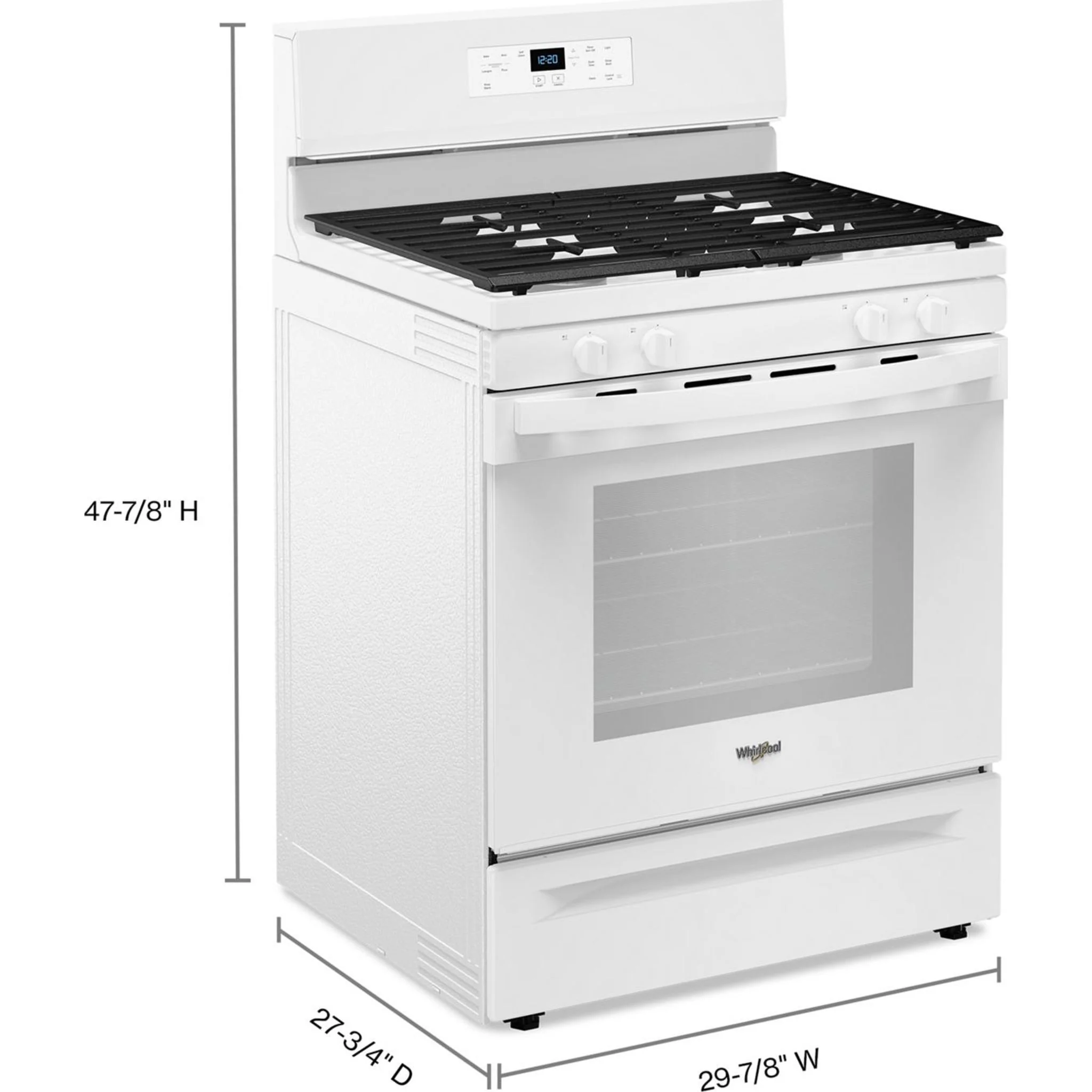 Whirlpool 30-inch Self Clean Gas Range with No Preheat Mode -White (WFGS3530RW) - Image 11