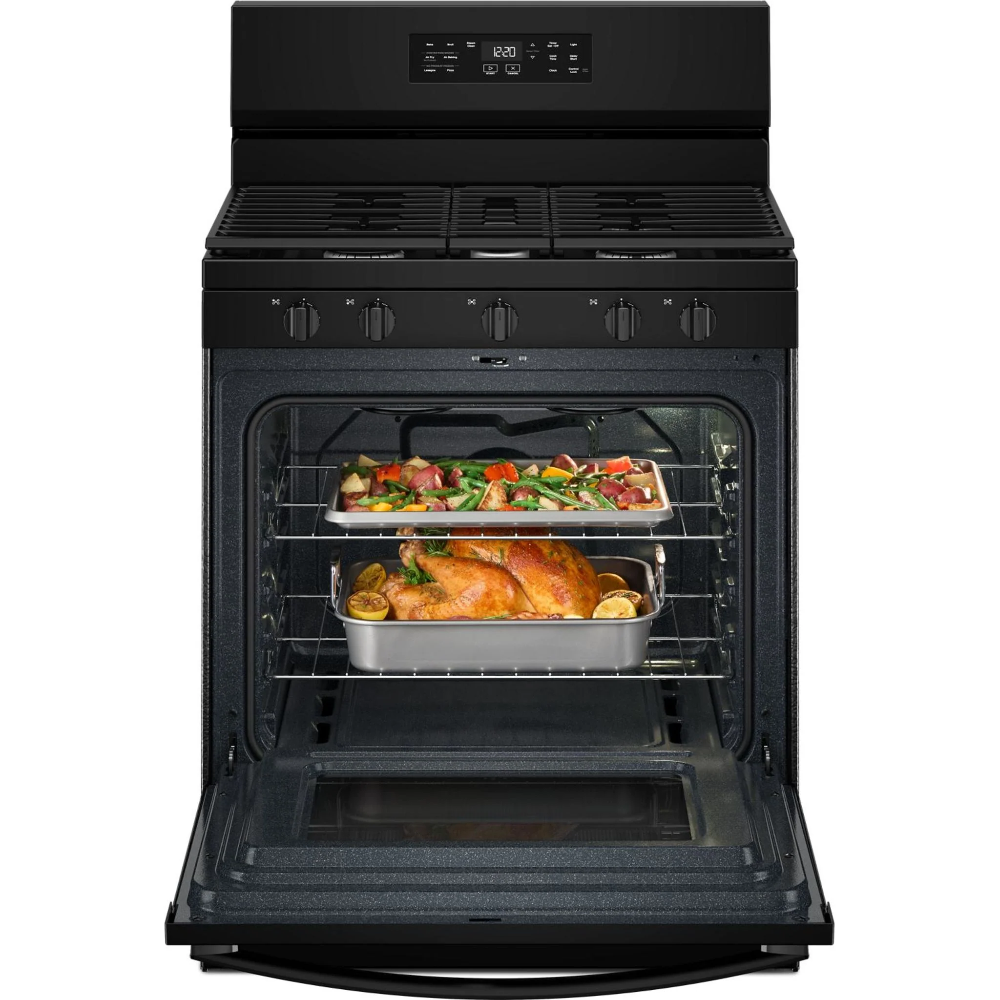 Whirlpool 30-inch Gas Range with Air Cooking Technology and Steam Clean -Black (WFGS4530SB) - Image 9