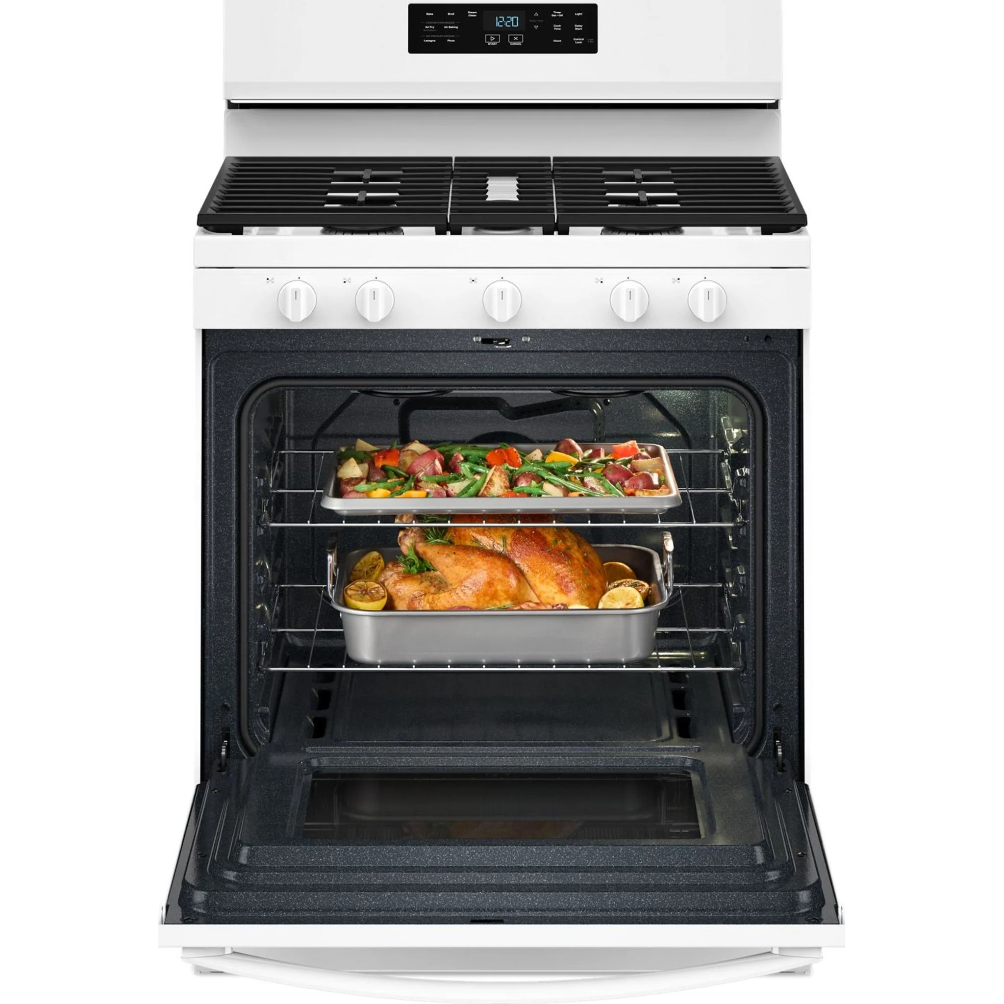Whirlpool 30-inch Gas Range with Air Cooking Technology and Steam Clean -White (WFGS4530SW) - Image 19