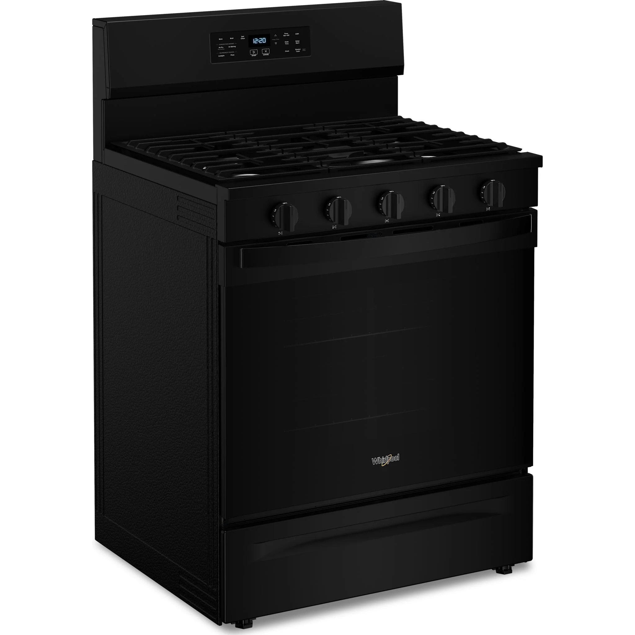 Whirlpool 30-inch Gas Range with Air Fry and Air Baking, Self Cleaning, Rapid Preheat 5.0 CuFt Capacity -Black (WFGS5030RB) - Image 2