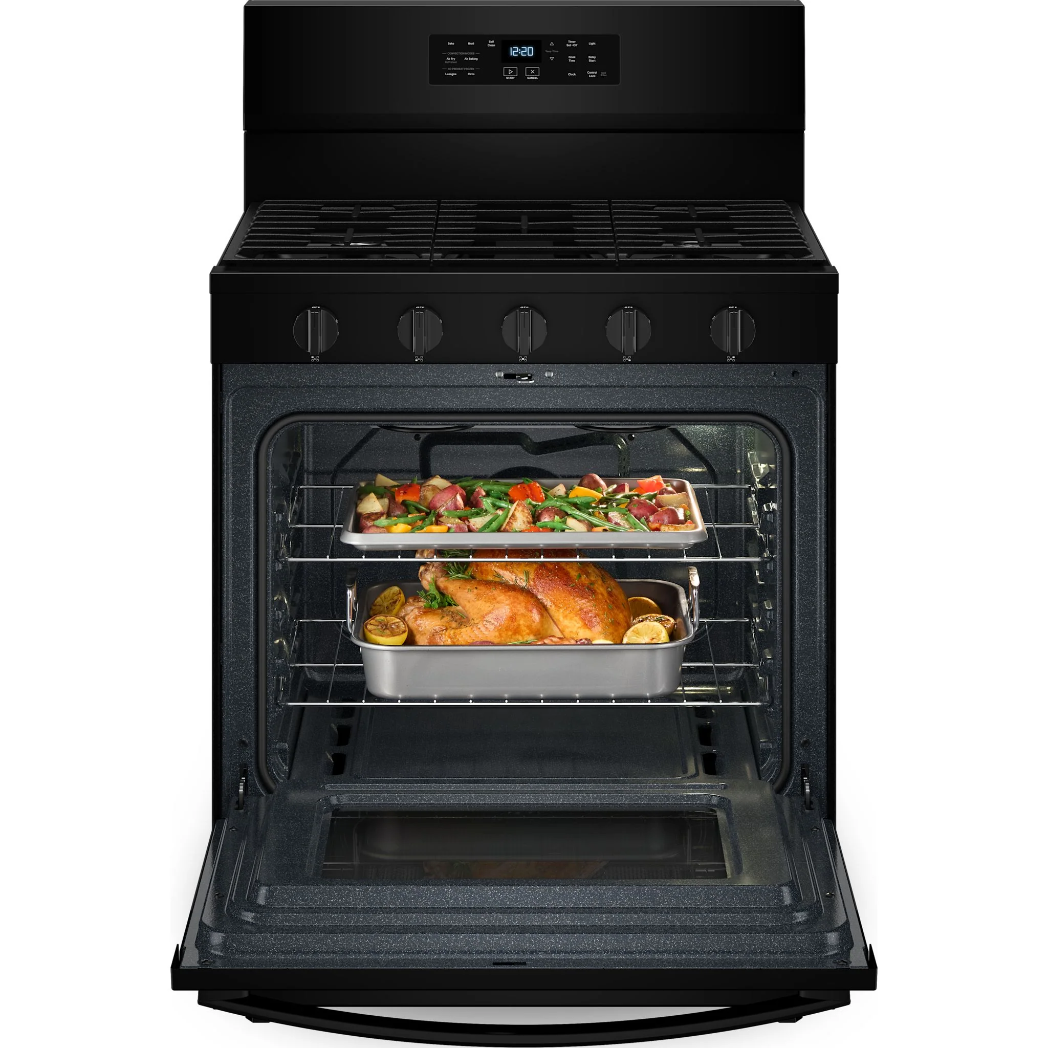 Whirlpool 30-inch Gas Range with Air Fry and Air Baking, Self Cleaning, Rapid Preheat 5.0 CuFt Capacity -Black (WFGS5030RB) - Image 5