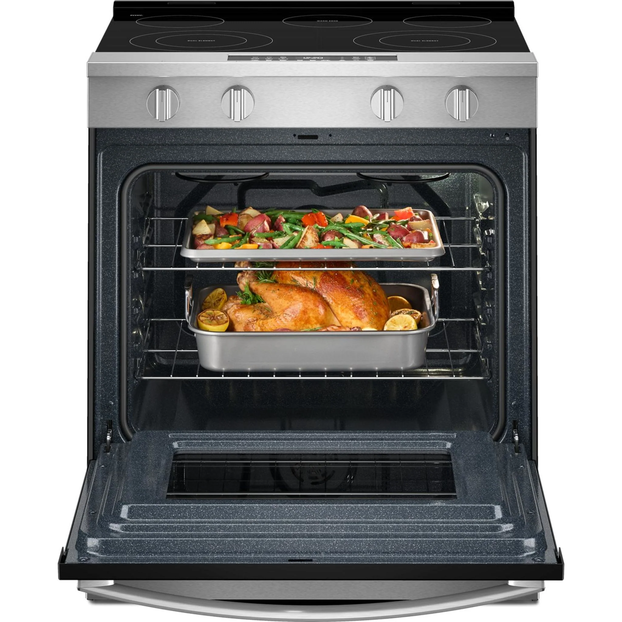 Whirlpool 30-inch Electric Smart Range with Air Cooking Technology and Steam Clean - Stainless Steel (YWSES4530TZ) - Image 11