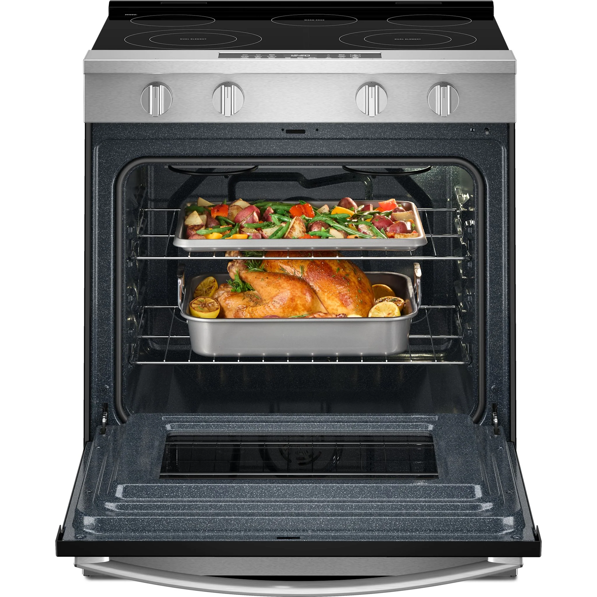 Whirlpool 30-inch Electric Smart Range with Air Cooking Technology and Steam Clean - Stainless Steel (YWSES4530TZ) - Image 7