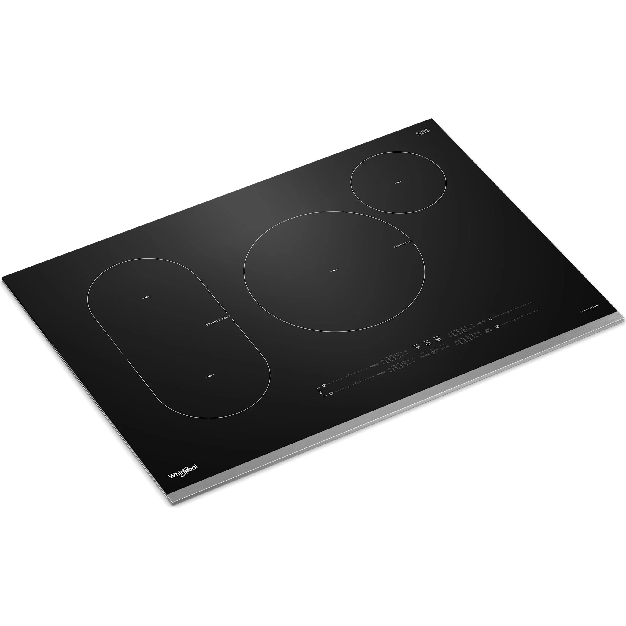 Whirlpool 30" Intelligent Induction Cooktop with Temp CookTechnology -Blk Glass Touch Ctrl w SS side (WCIT7030SS) - Image 2