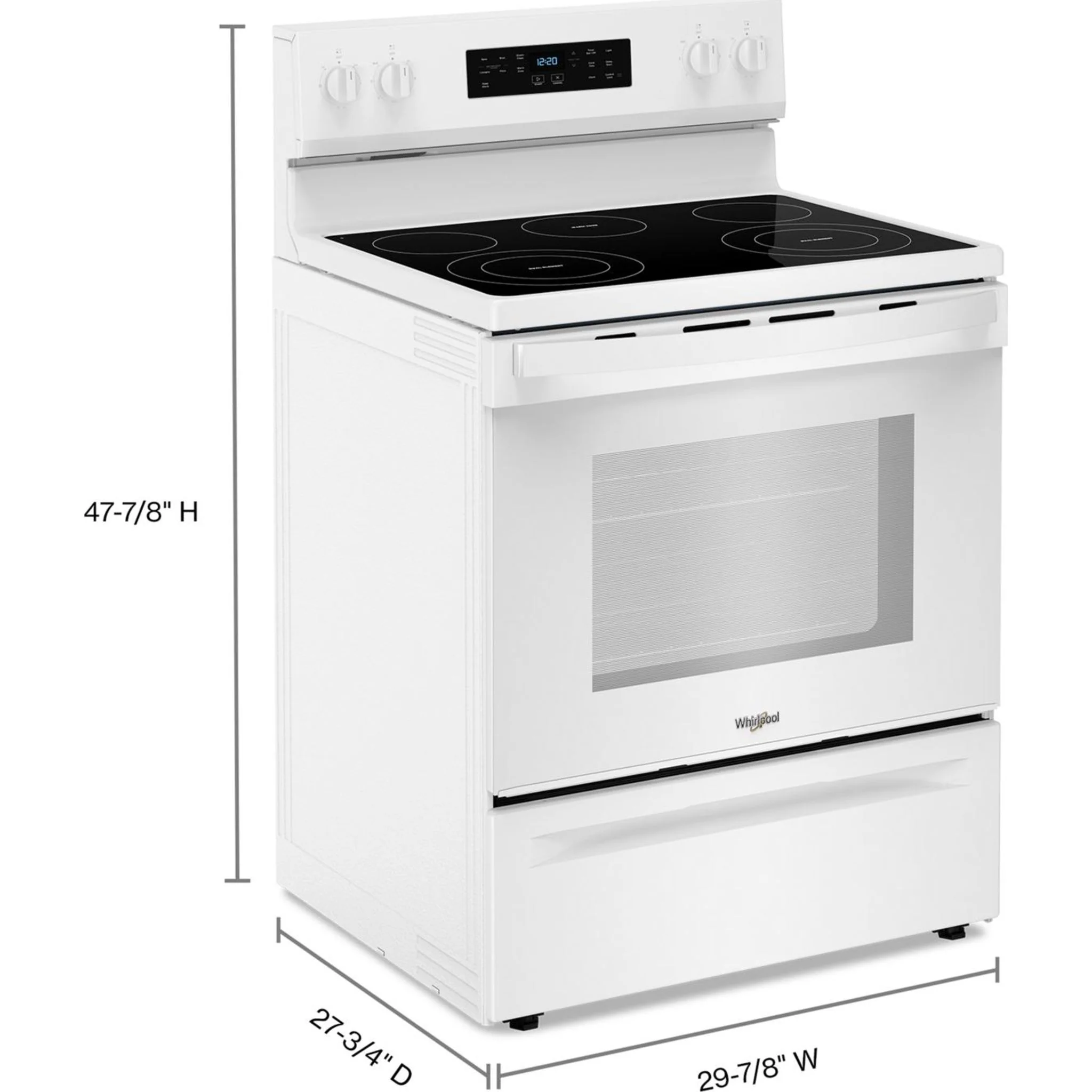 Whirlpool 30-inch Electric Range with Steam Clean -White (YWFES3330RW) - Image 3