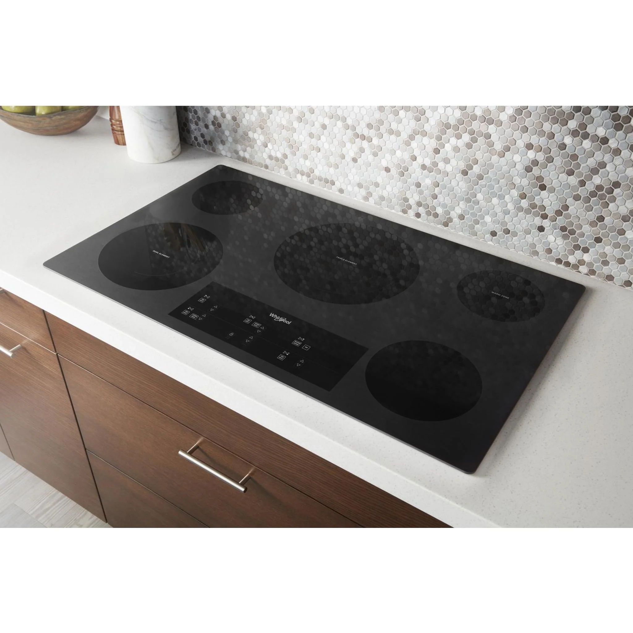 Whirlpool 36-inch Electric Ceramic Glass Cooktop with Triple Radiant Element -Stainless Steel (WCE97US6KS) - Image 4