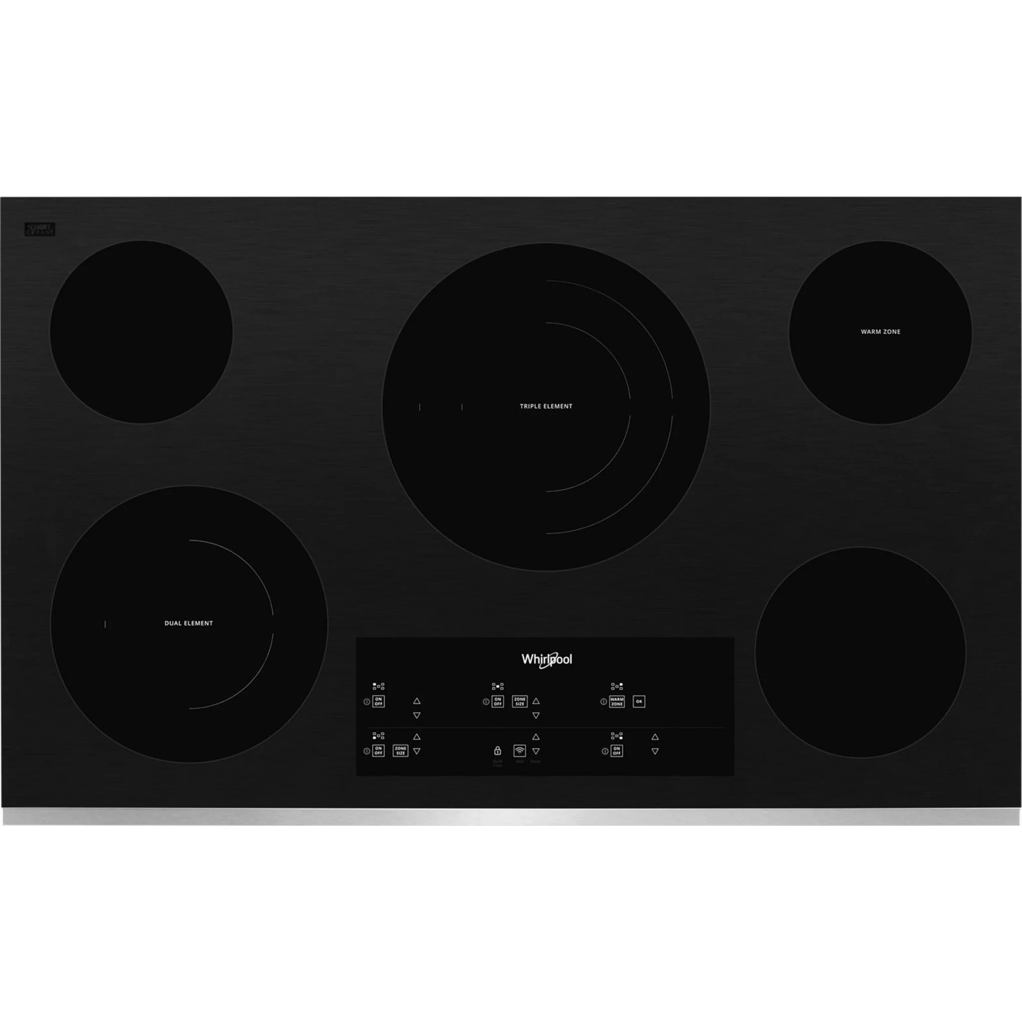 Whirlpool 36-inch Electric Ceramic Glass Cooktop with Triple Radiant Element -Stainless Steel (WCE97US6KS) - Image 7