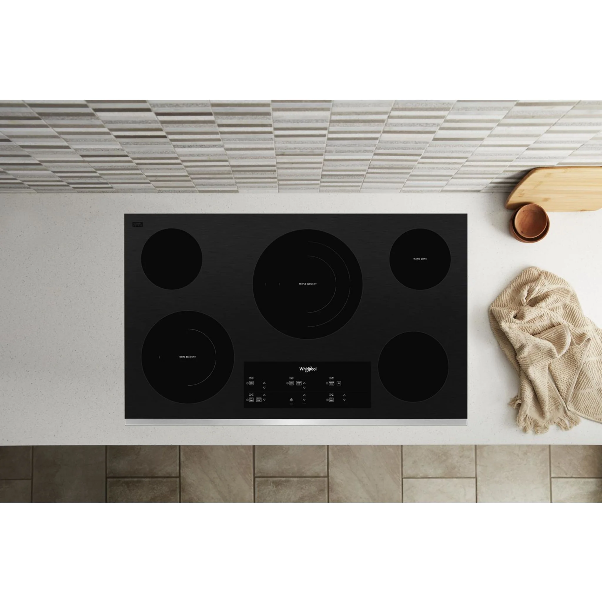 Whirlpool 36-inch Electric Ceramic Glass Cooktop with Triple Radiant Element -Stainless Steel (WCE97US6KS) - Image 8