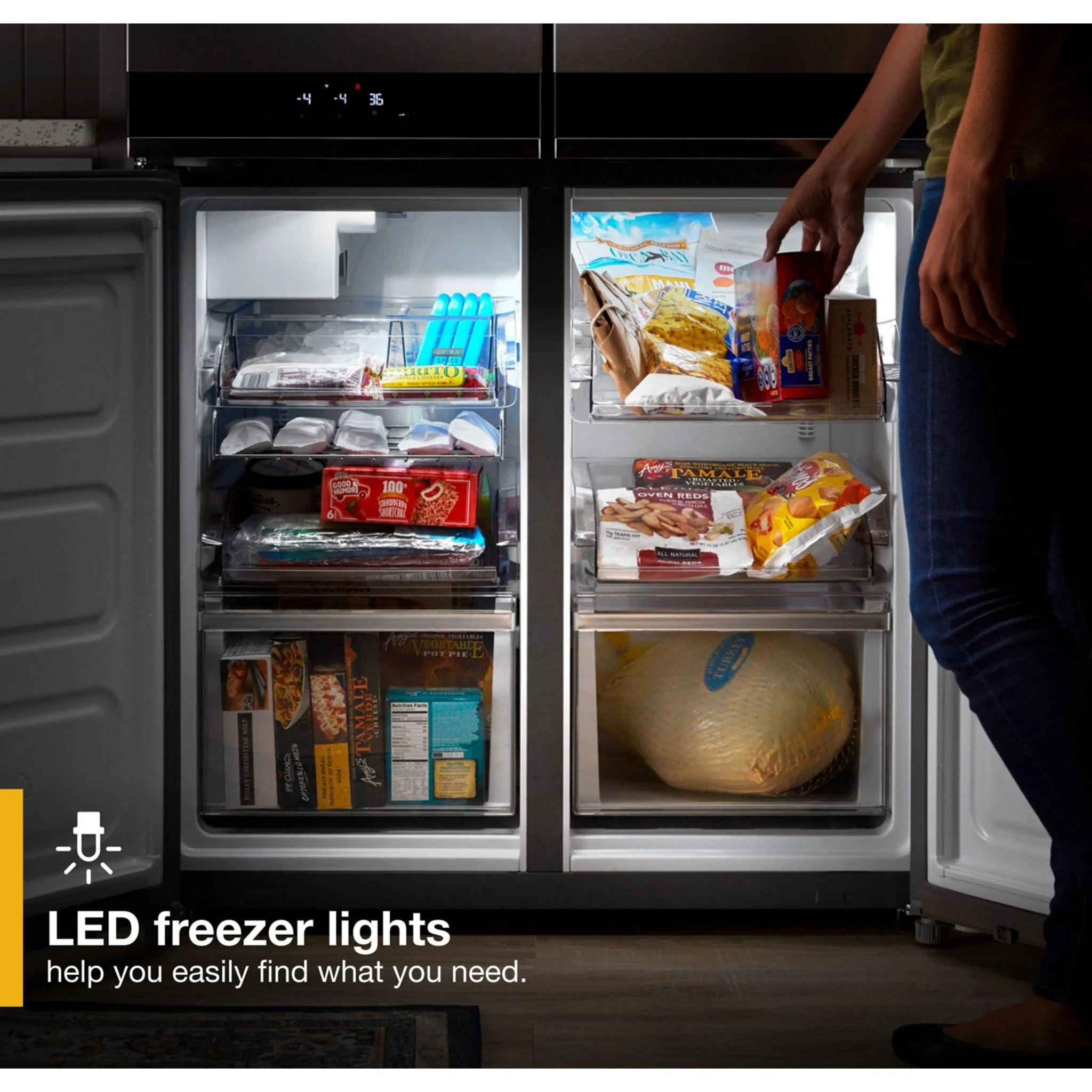 Whirlpool 36-inch Wide Counter Depth 4 Door Refrigerator - 19.4 cu. ft. -Fingerprint-Resistant Stainless Finish (WRQA59CNKZ) - Image 10