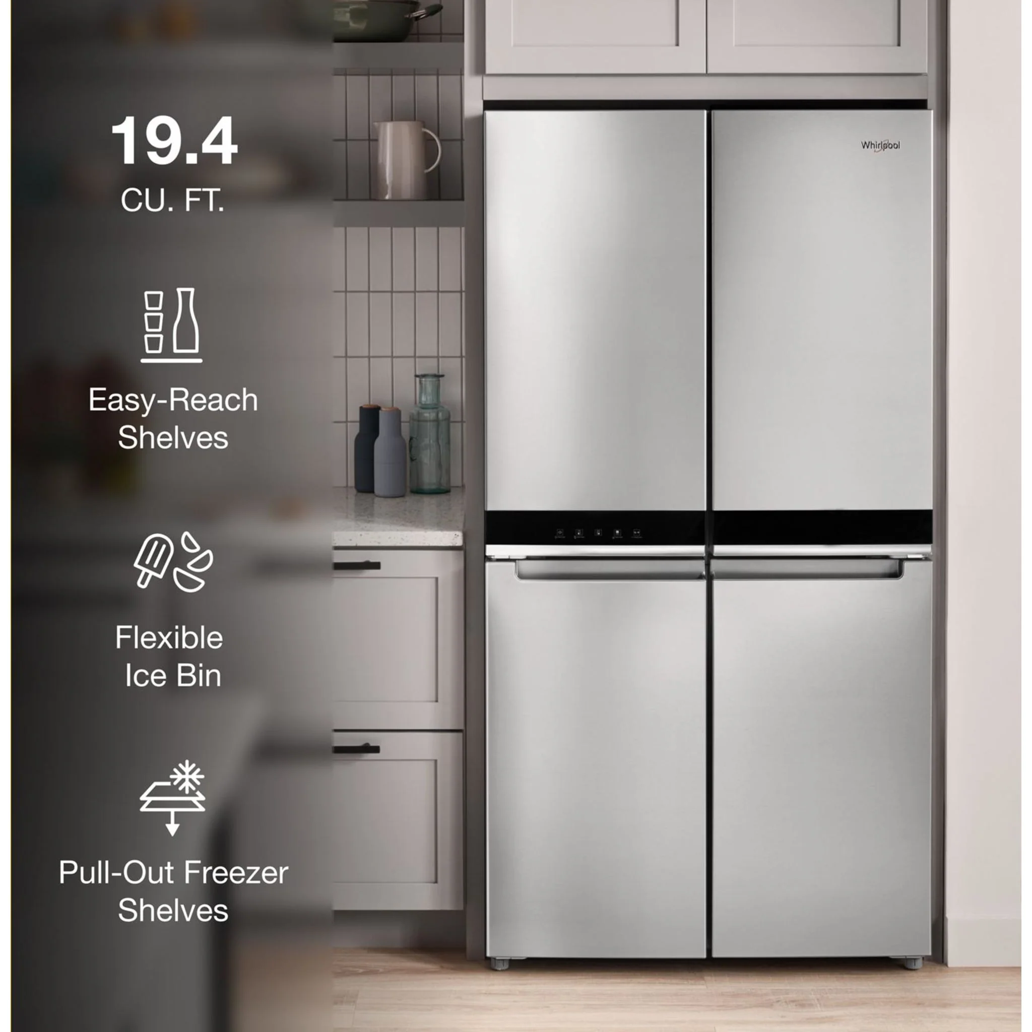 Whirlpool 36-inch Wide Counter Depth 4 Door Refrigerator - 19.4 cu. ft. -Fingerprint-Resistant Stainless Finish (WRQA59CNKZ) - Image 15