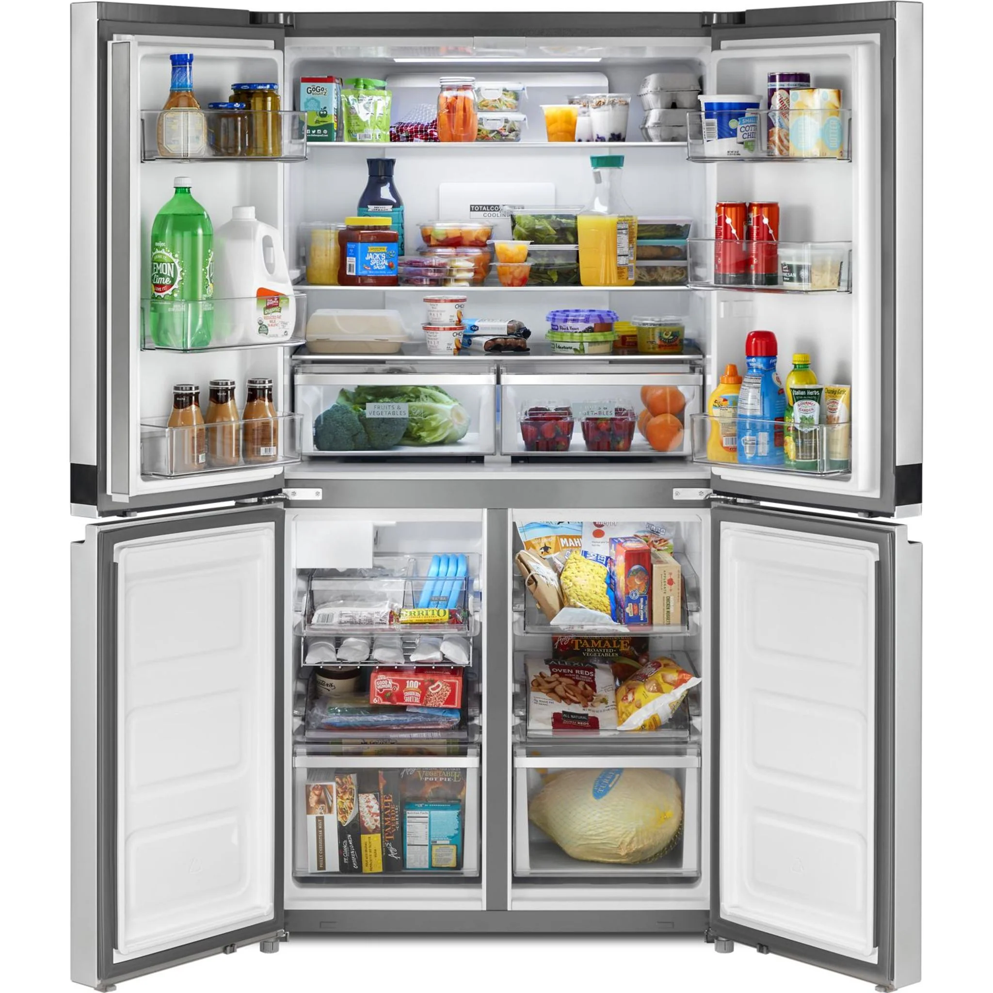Whirlpool 36-inch Wide Counter Depth 4 Door Refrigerator - 19.4 cu. ft. -Fingerprint-Resistant Stainless Finish (WRQA59CNKZ) - Image 16