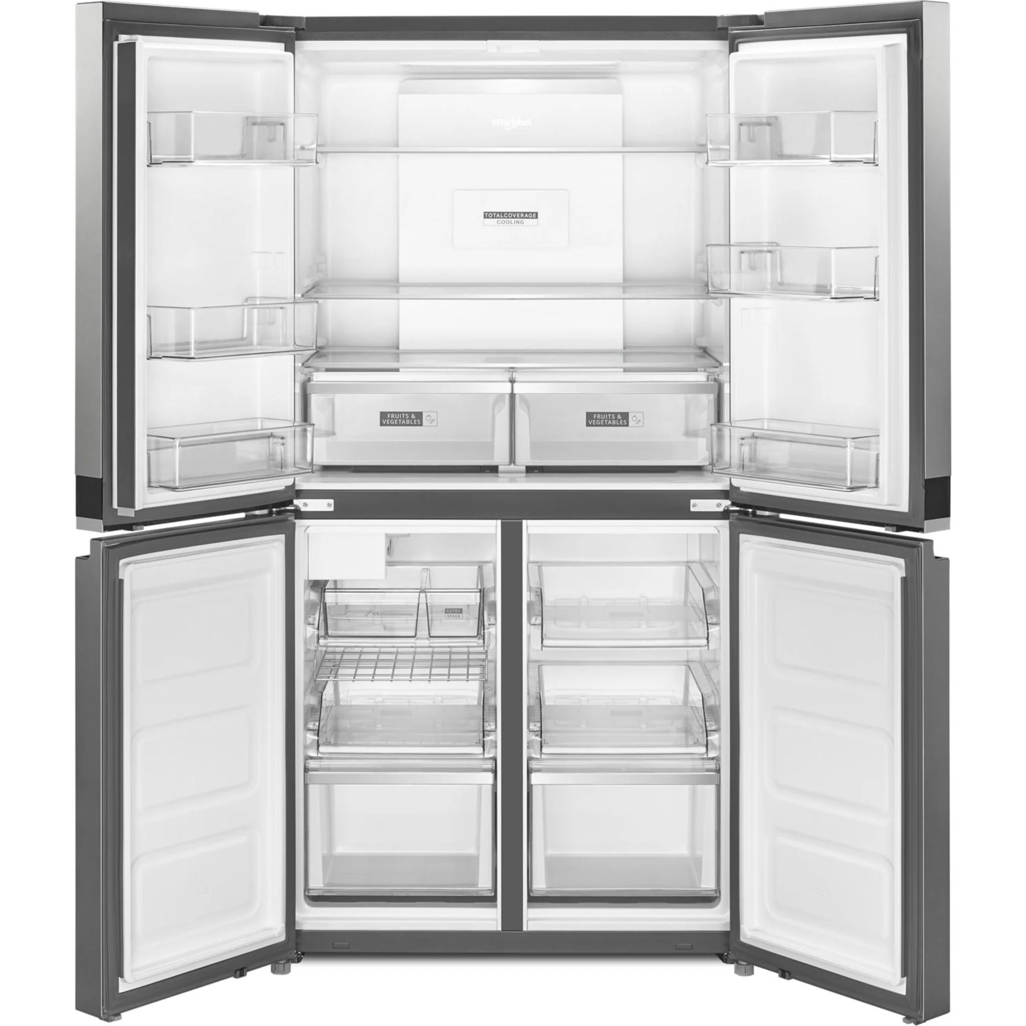 Whirlpool 36-inch Wide Counter Depth 4 Door Refrigerator - 19.4 cu. ft. -Fingerprint-Resistant Stainless Finish (WRQA59CNKZ) - Image 2