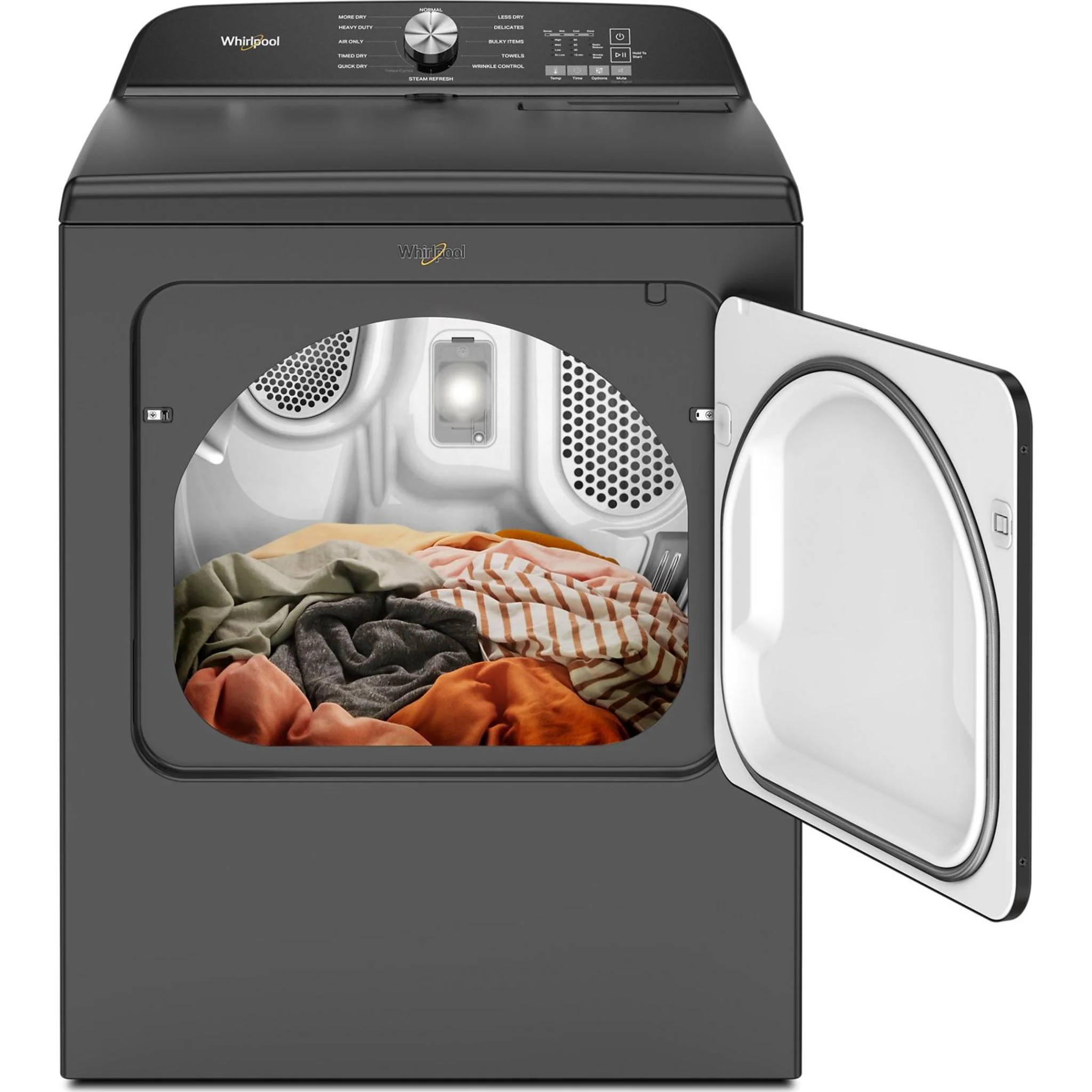 Whirlpool 7.0 Cu. Ft. Top Load Gas Dryer with Moisture Sensor -Volcano Black (WGD6150PB) - Image 10
