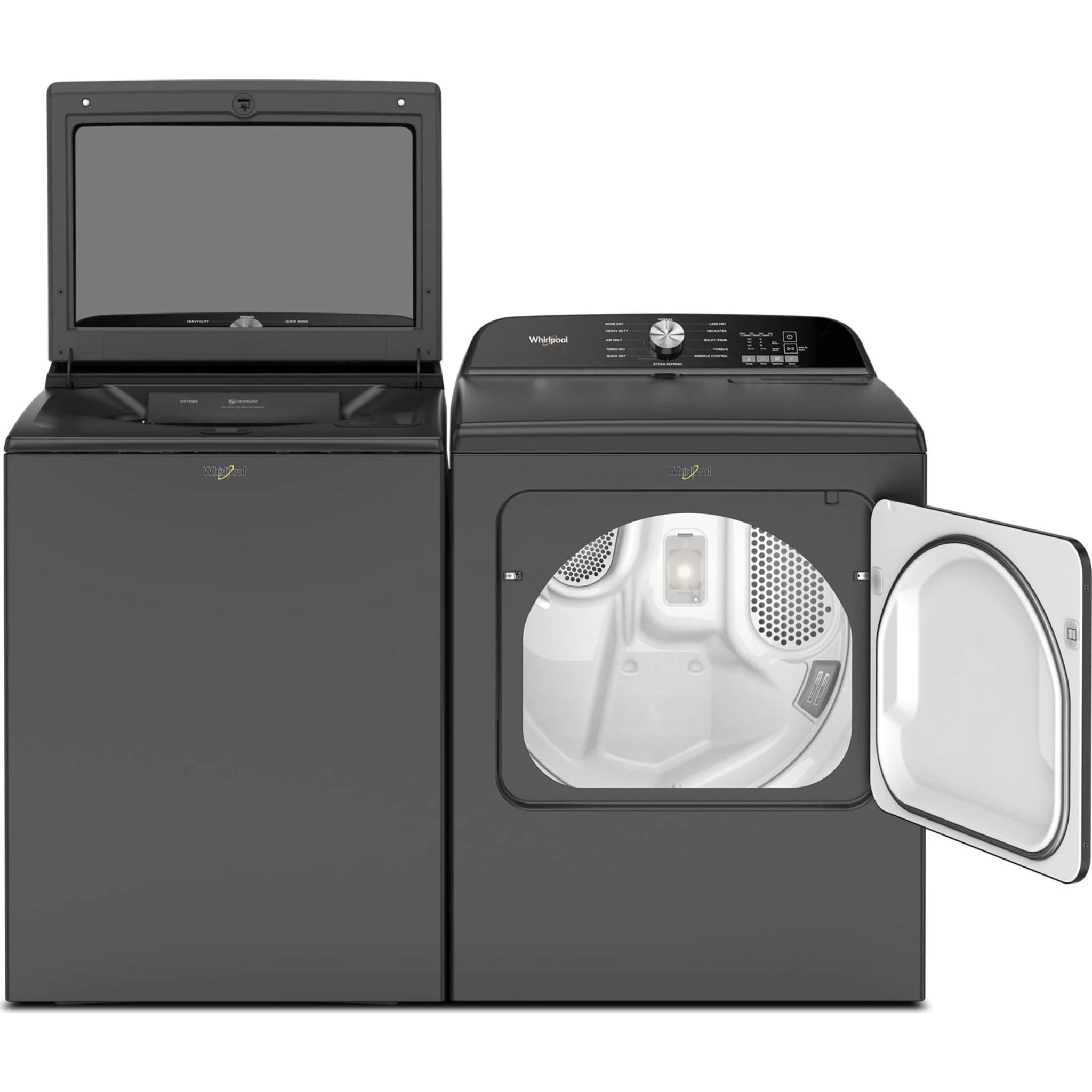 Whirlpool 7.0 Cu. Ft. Top Load Gas Dryer with Moisture Sensor -Volcano Black (WGD6150PB) - Image 7