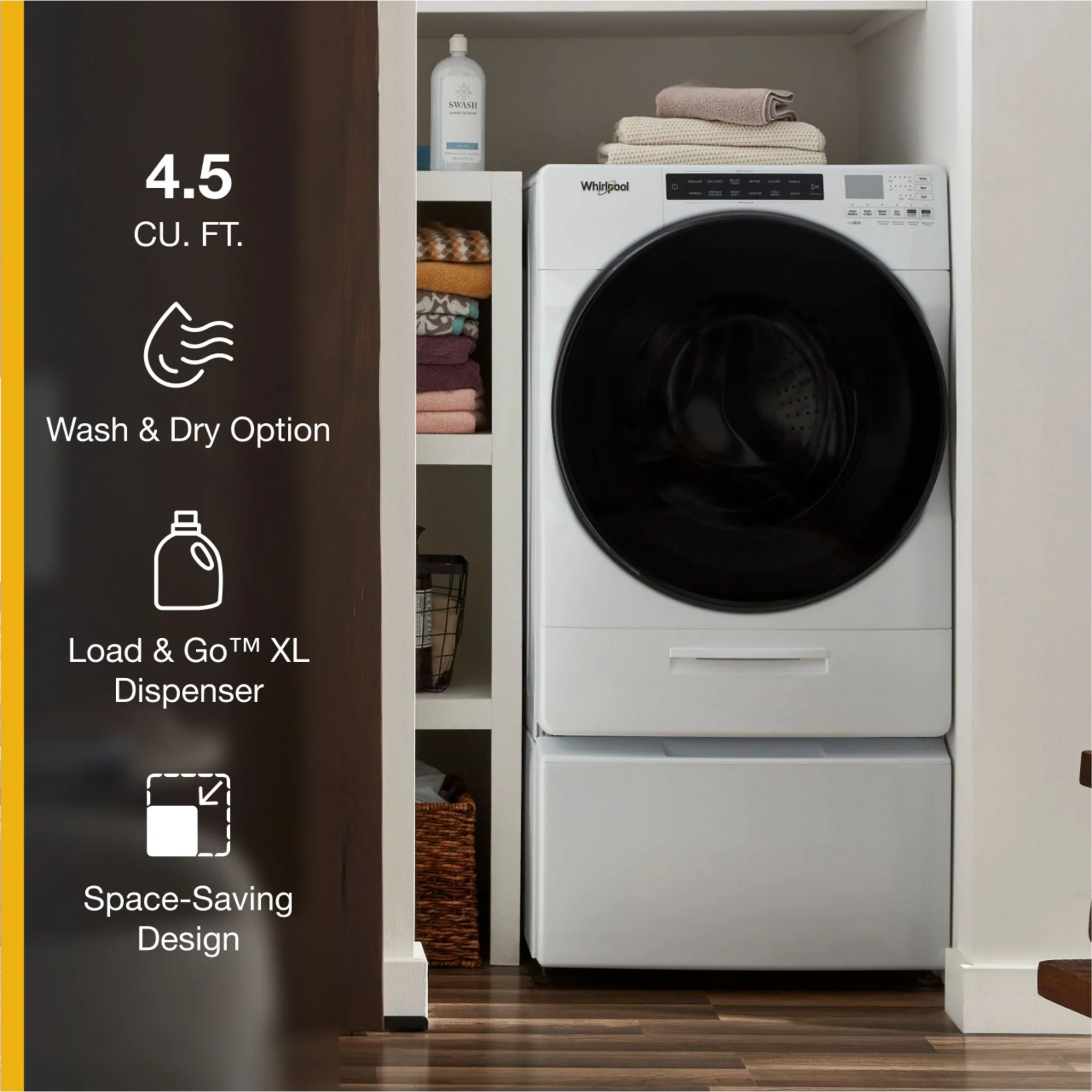 Whirlpool 5.2 Cu. Ft. Ventless All In One Washer Dryer -White (WFC682CLW) - Image 11