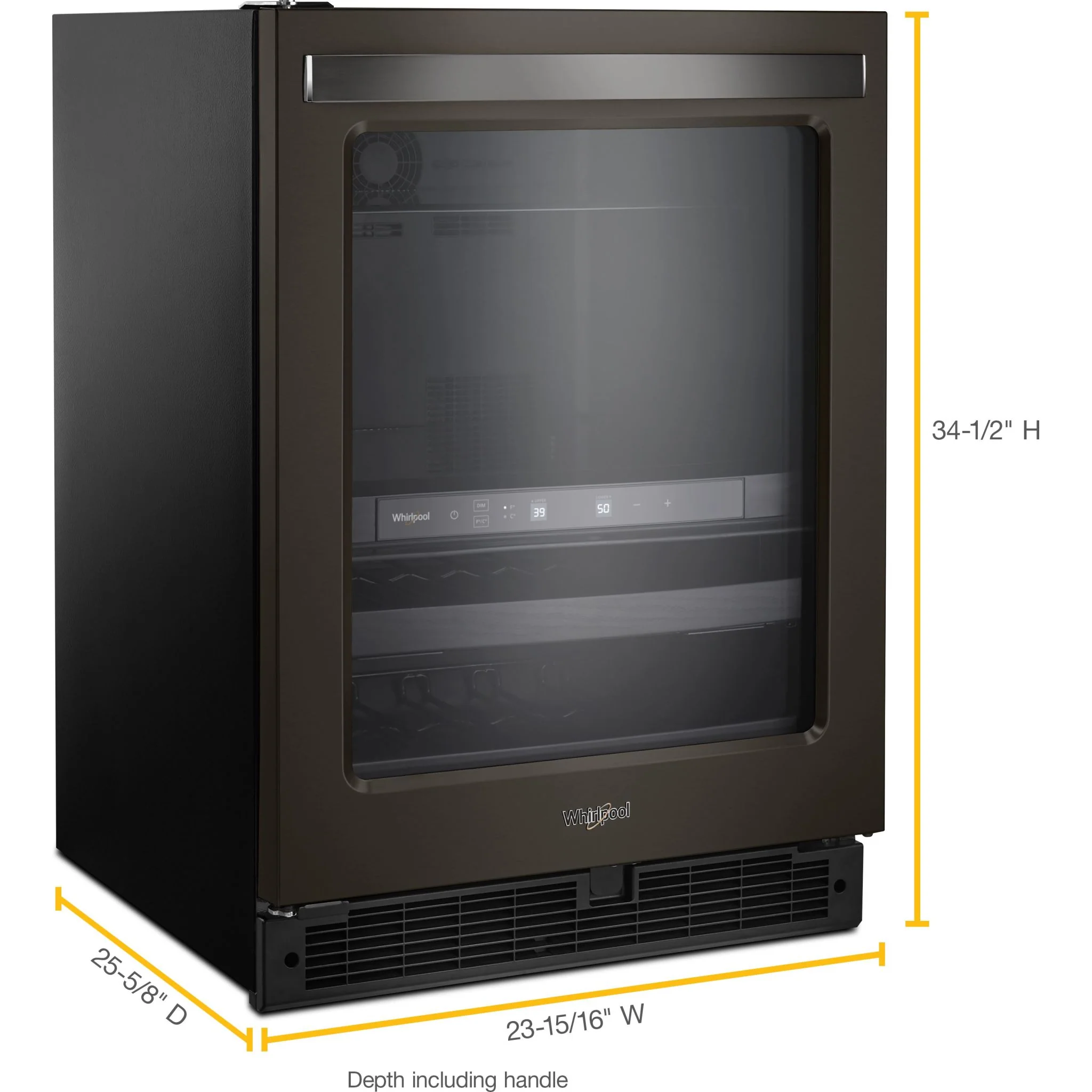 Whirlpool 24-inch Wide Undercounter Beverage Center - 5.2 cu. ft. -Black Stainless (WUB50X24HV) - Image 3