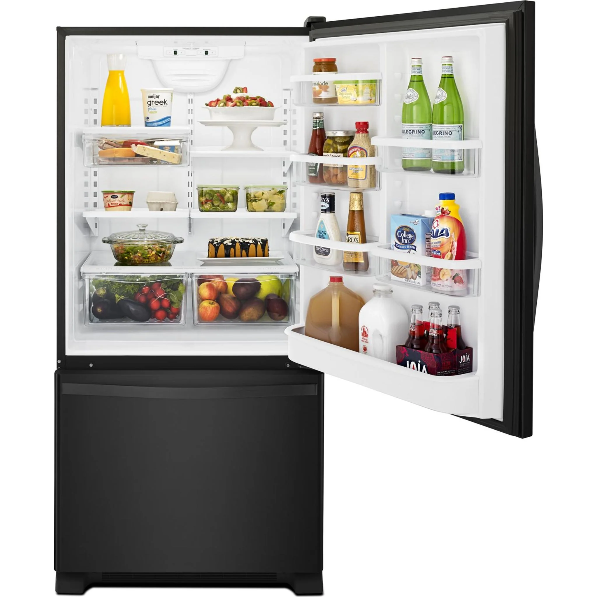 Whirlpool 22 cu. ft. Bottom-Freezer Refrigerator with Freezer Drawer -Black-on-Black (WRB322DMBB) - Image 44