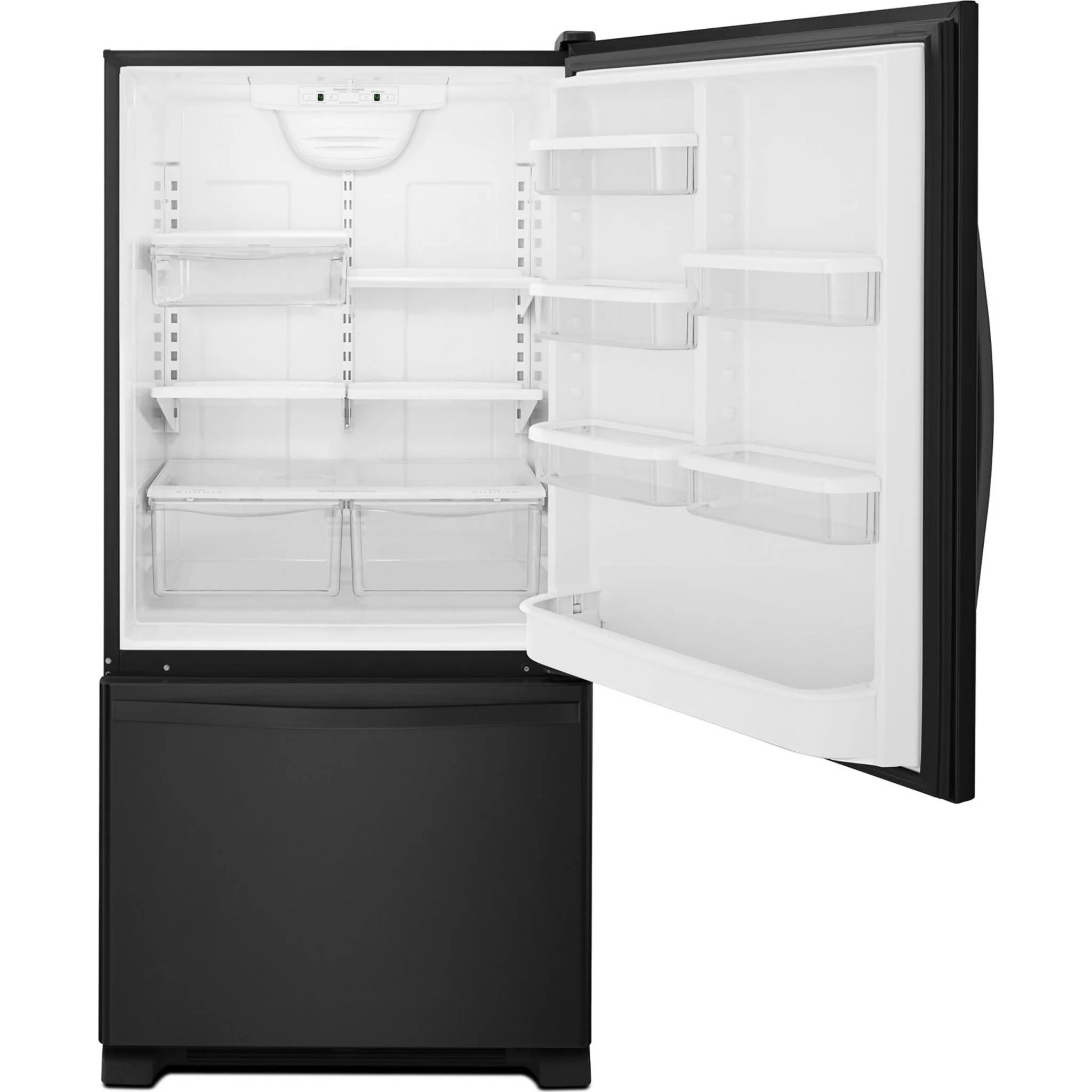 Whirlpool 22 cu. ft. Bottom-Freezer Refrigerator with Freezer Drawer -Black-on-Black (WRB322DMBB) - Image 47